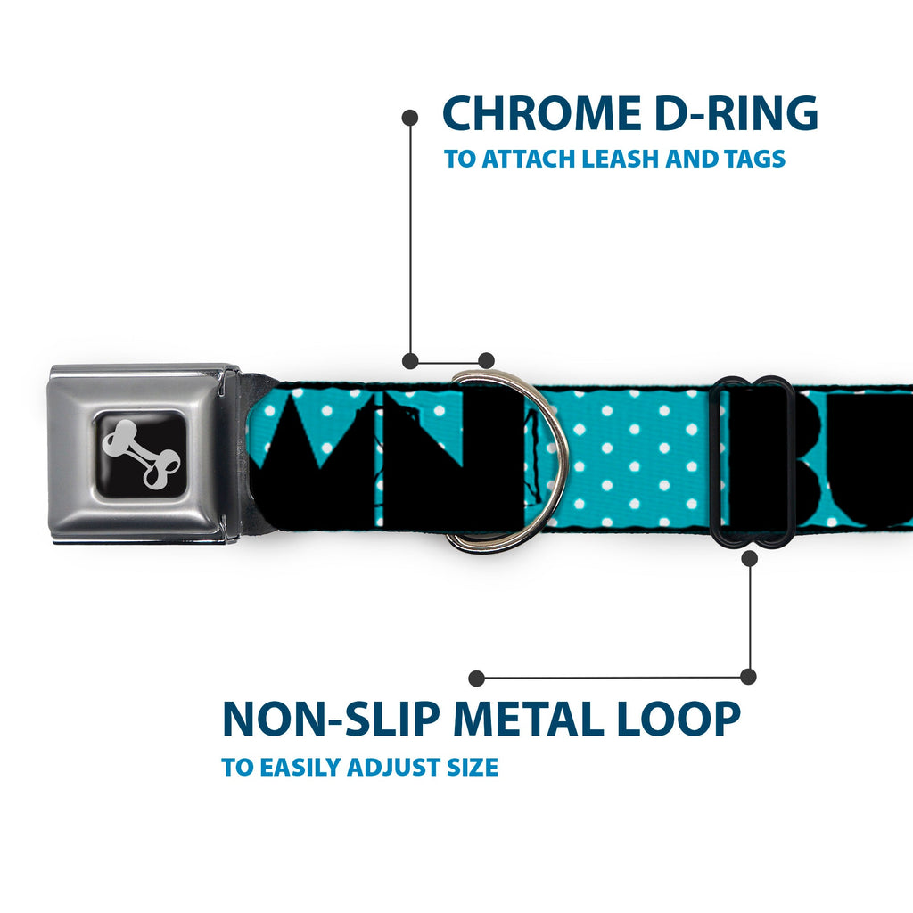 Seatbelt Dog Collar – Shapes Dot Turquoise