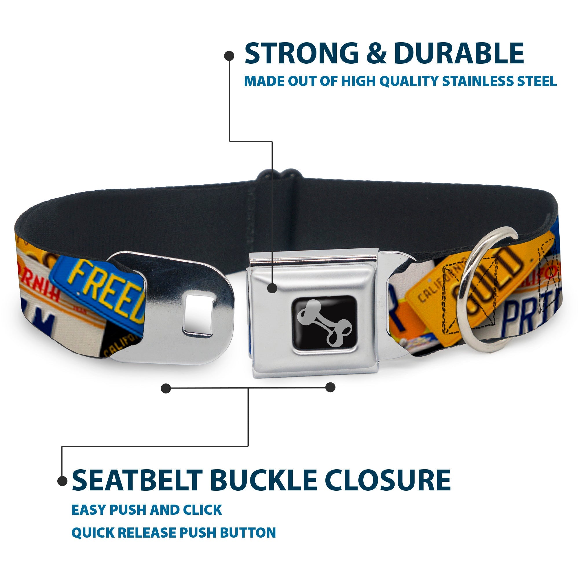 Seatbelt Dog Collar – Cali License Plates