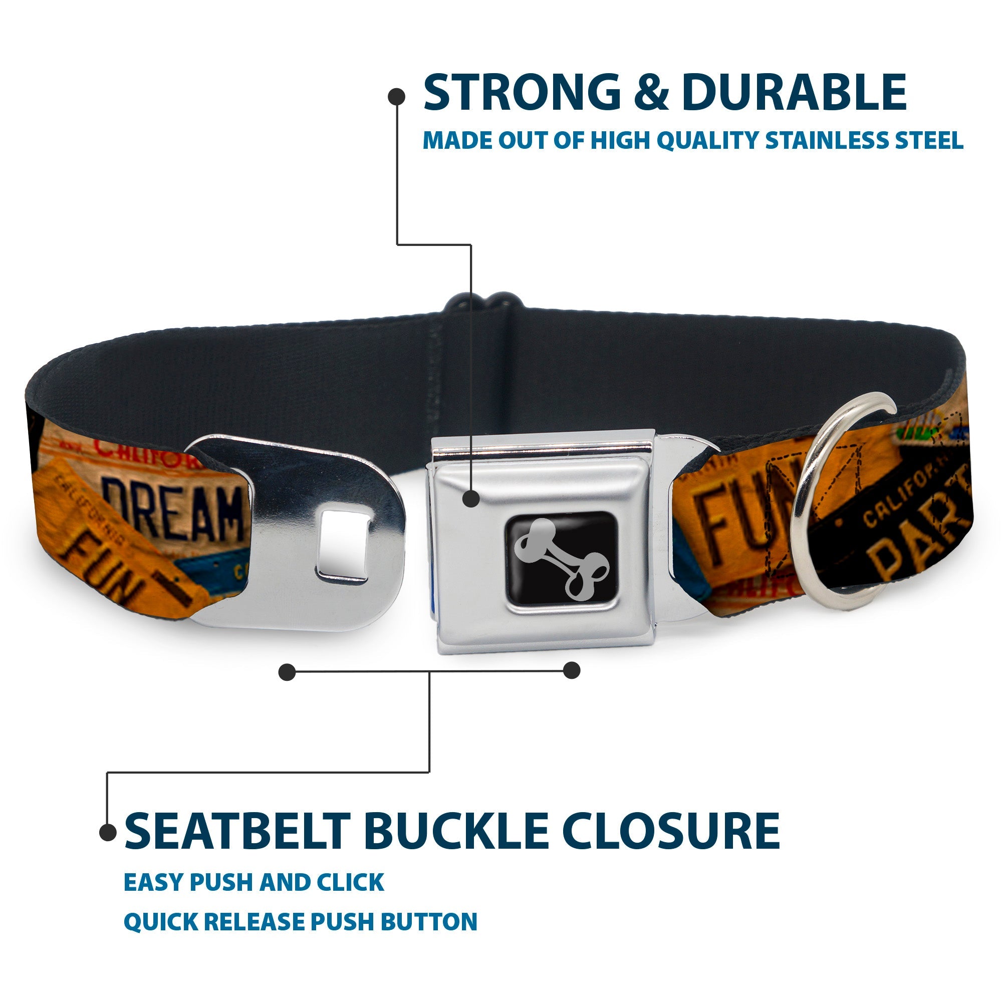Seatbelt Dog Collar – Cali License Plates Vintage