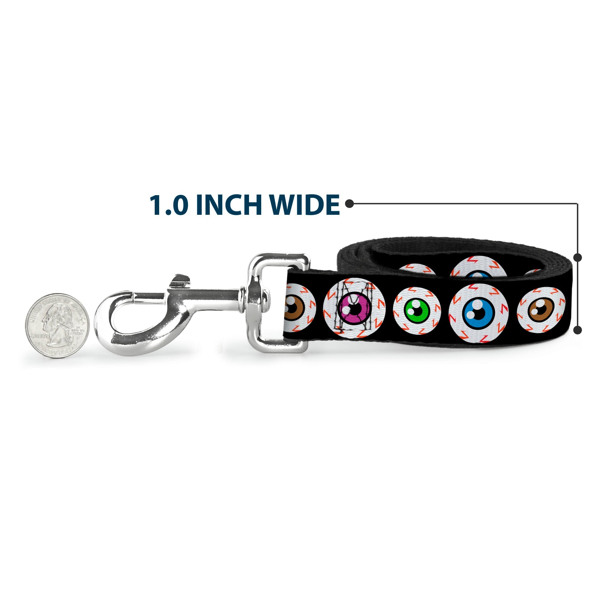 Seatbelt Dog Leash – Eyeballs Multi Color