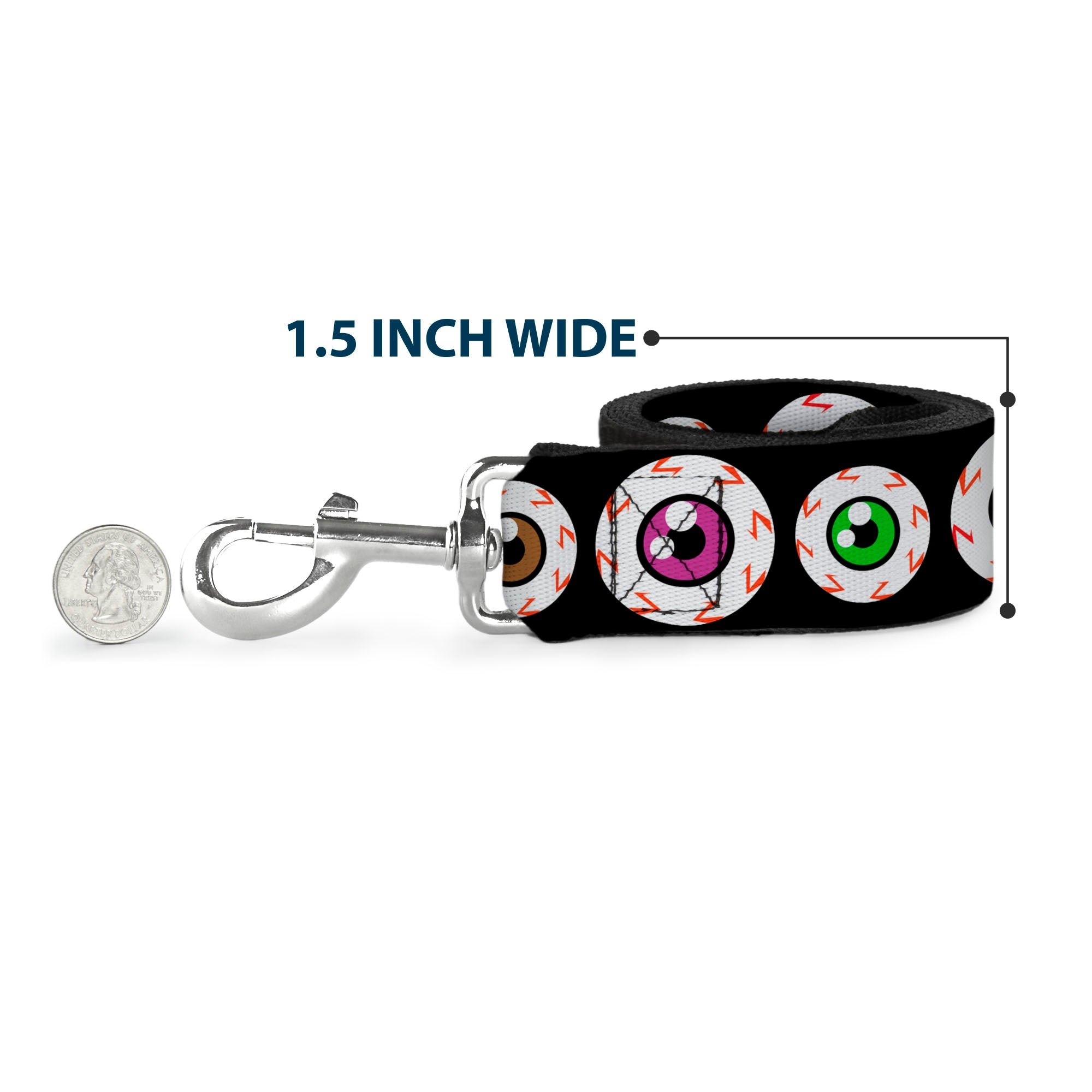Seatbelt Dog Leash – Eyeballs Multi Color
