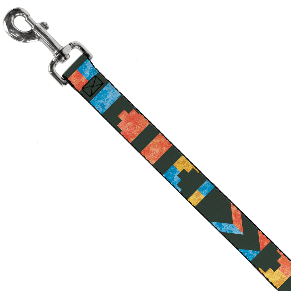 Seatbelt Dog Leash – Geometric Charcoal and Orange