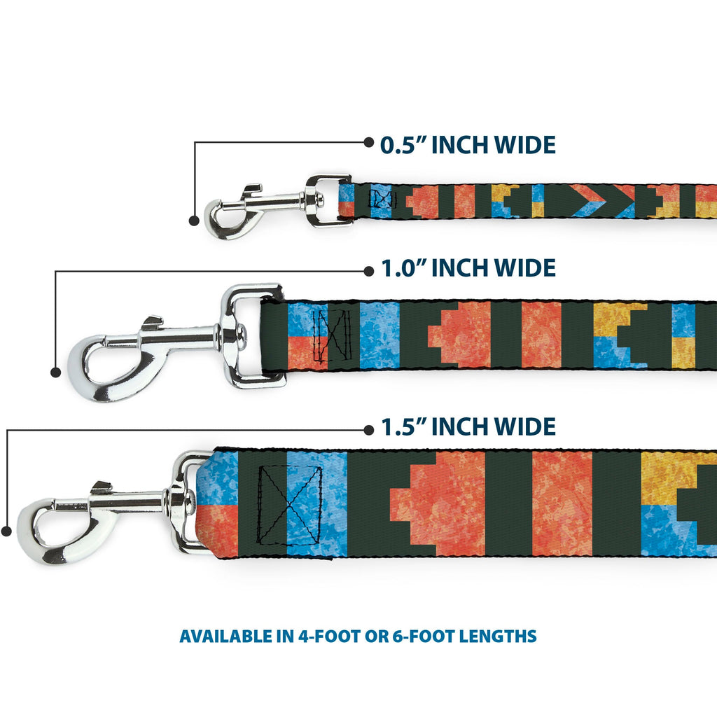 Seatbelt Dog Leash – Geometric Charcoal and Orange