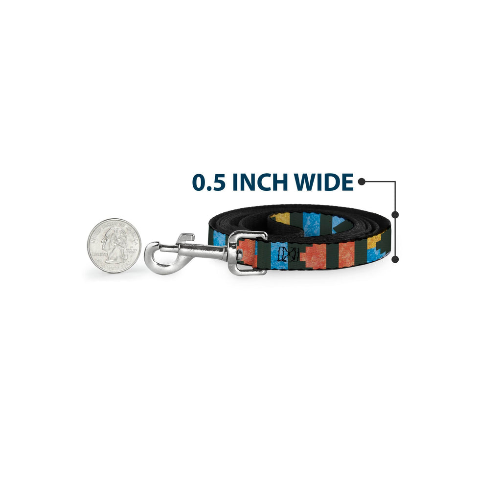 Seatbelt Dog Leash – Geometric Charcoal and Orange
