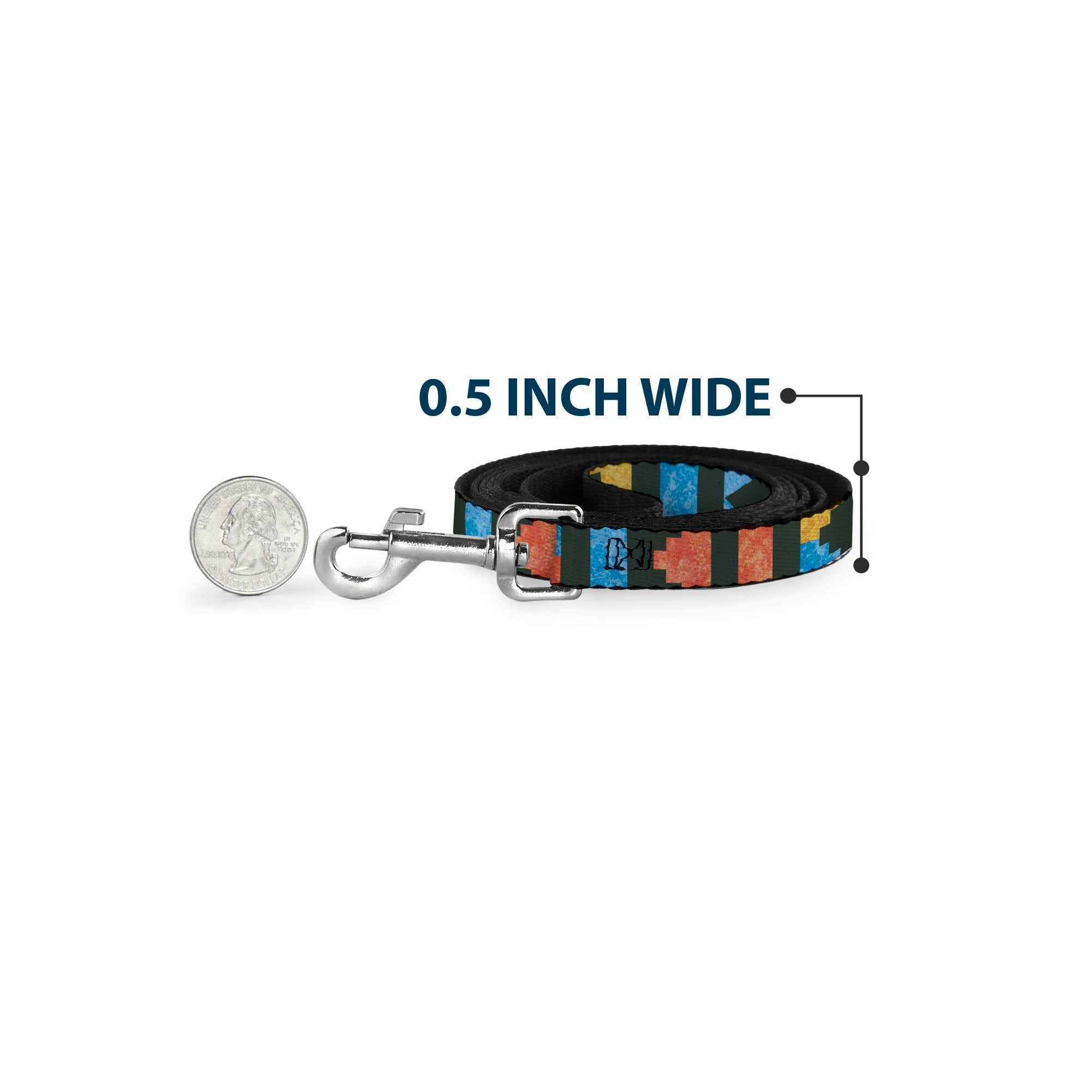 Seatbelt Dog Leash – Geometric Charcoal and Orange