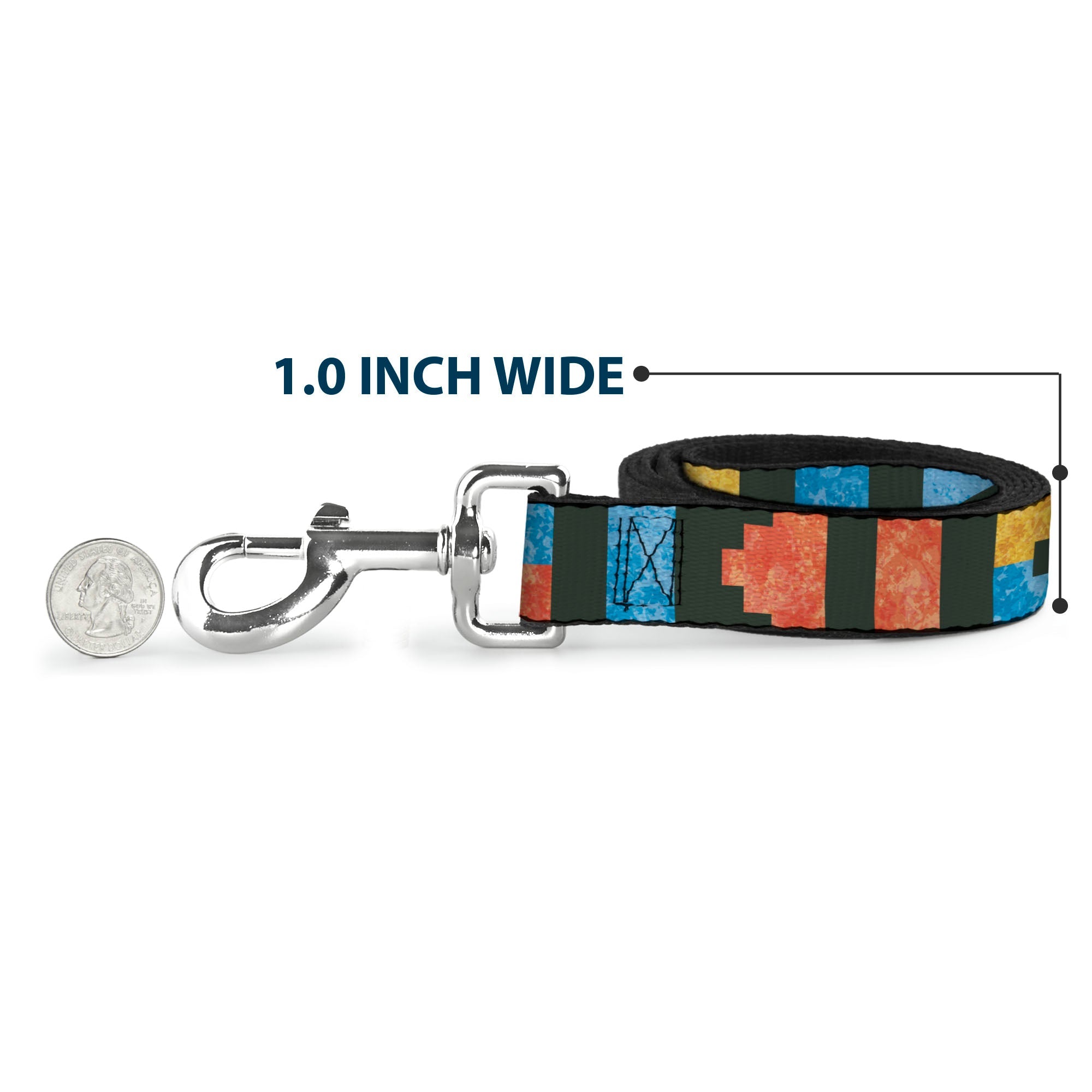 Seatbelt Dog Leash – Geometric Charcoal and Orange