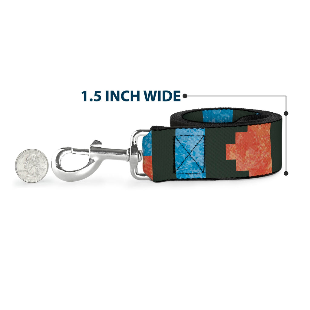 Seatbelt Dog Leash – Geometric Charcoal and Orange