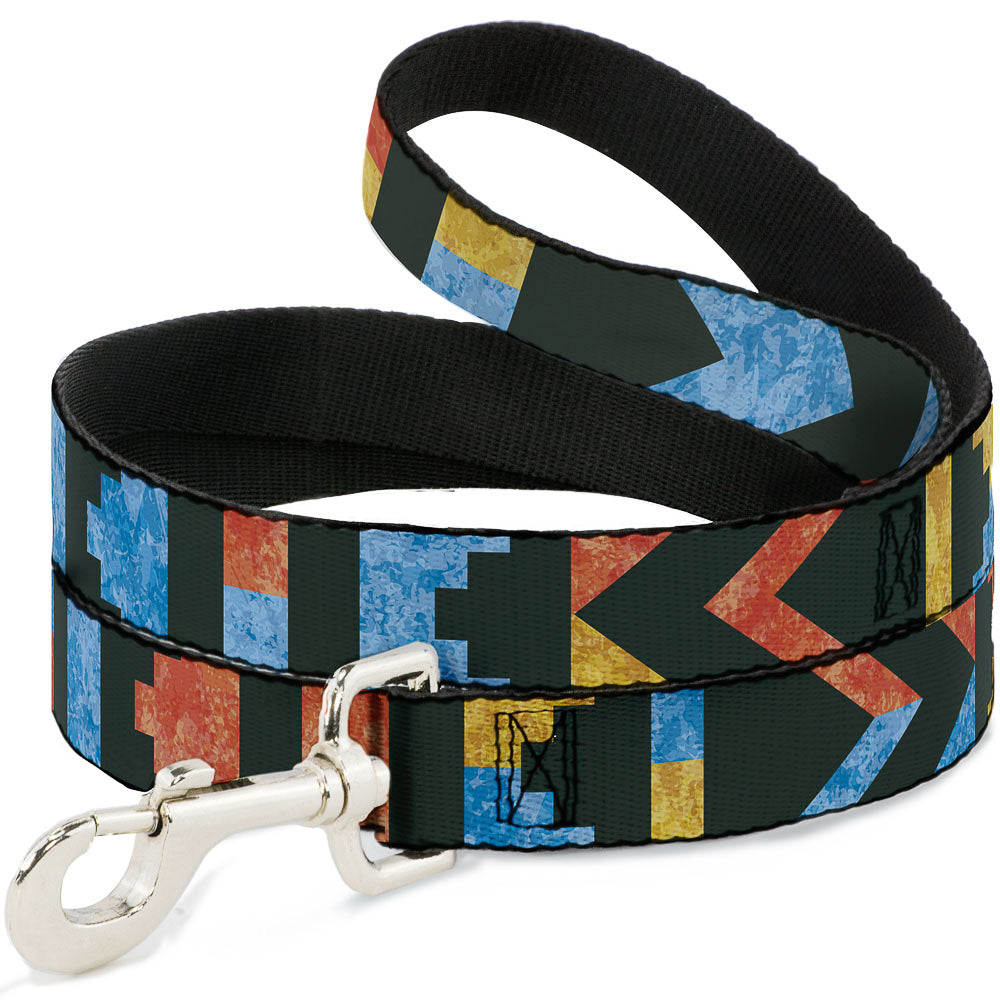 Seatbelt Dog Leash – Geometric Charcoal and Orange