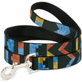 Seatbelt Dog Leash – Geometric Charcoal and Orange