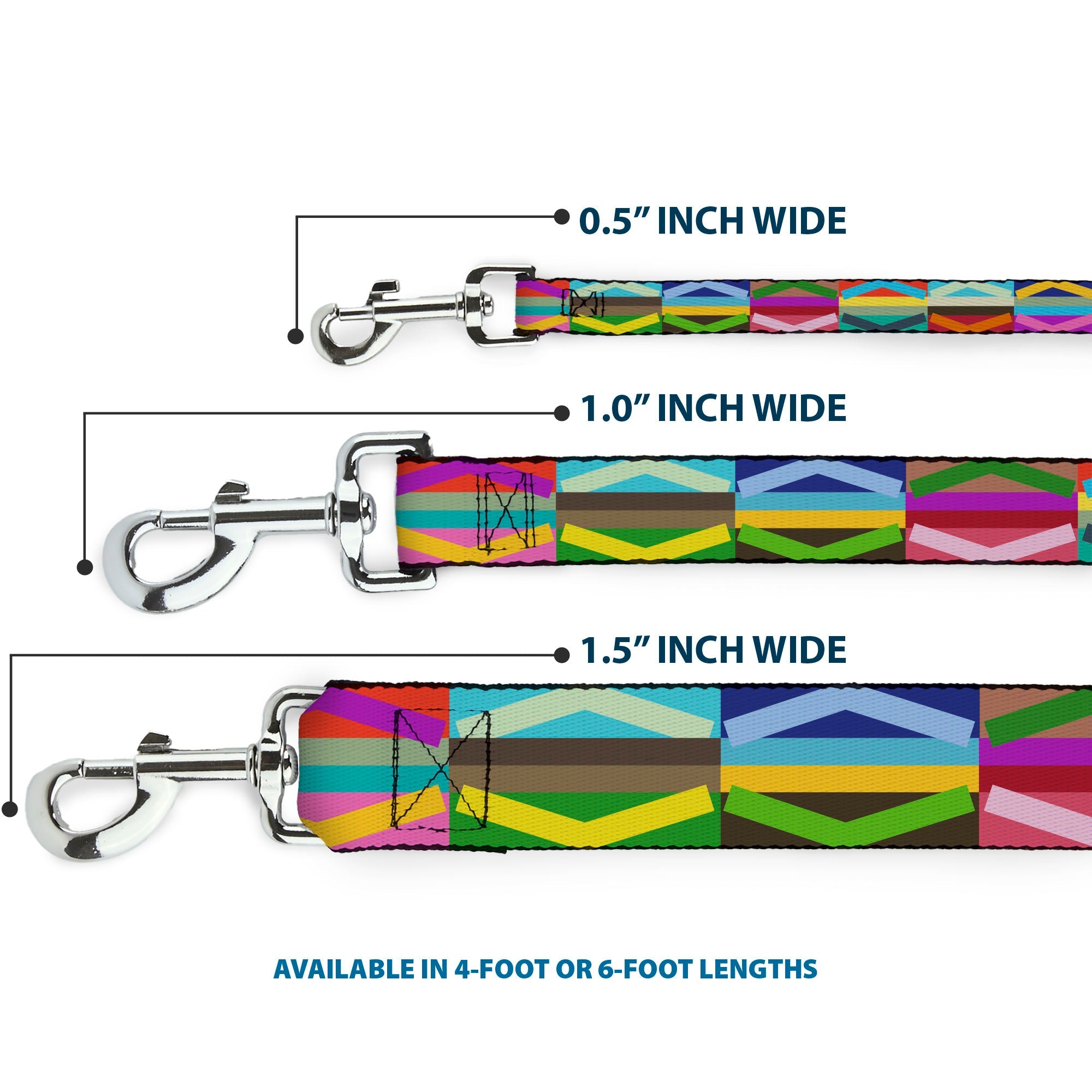 Seatbelt Dog Leash – Geometric Multi Color