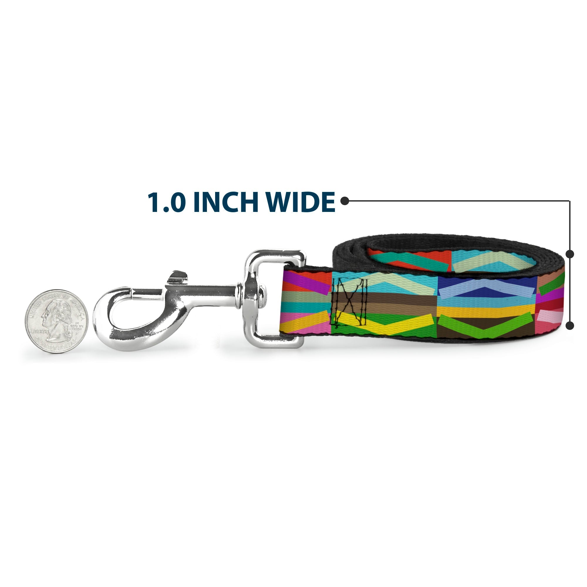 Seatbelt Dog Leash – Geometric Multi Color