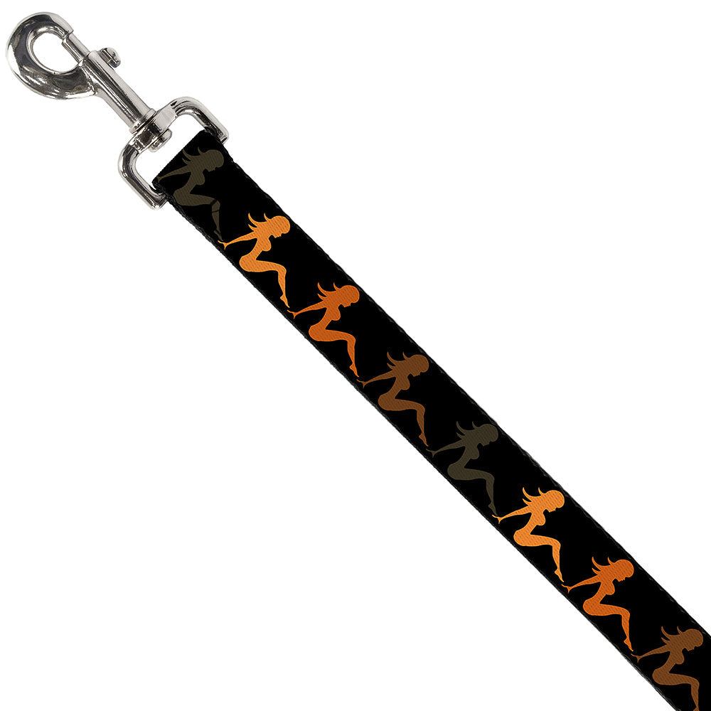 Seatbelt Dog Leash – Mud Flap Girl Black and Orange