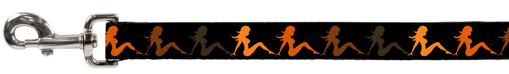 Seatbelt Dog Leash – Mud Flap Girl Black and Orange