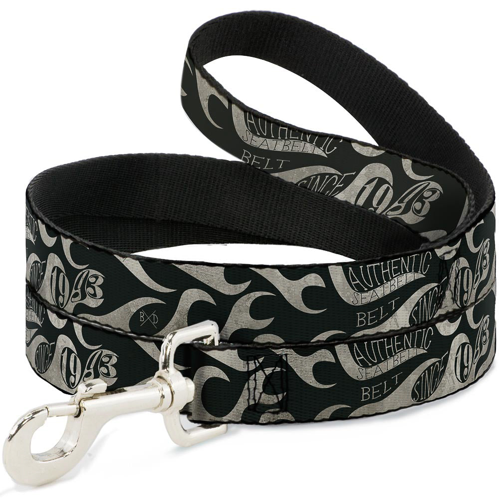 Seatbelt Dog Leash – Flames Olive and Tan