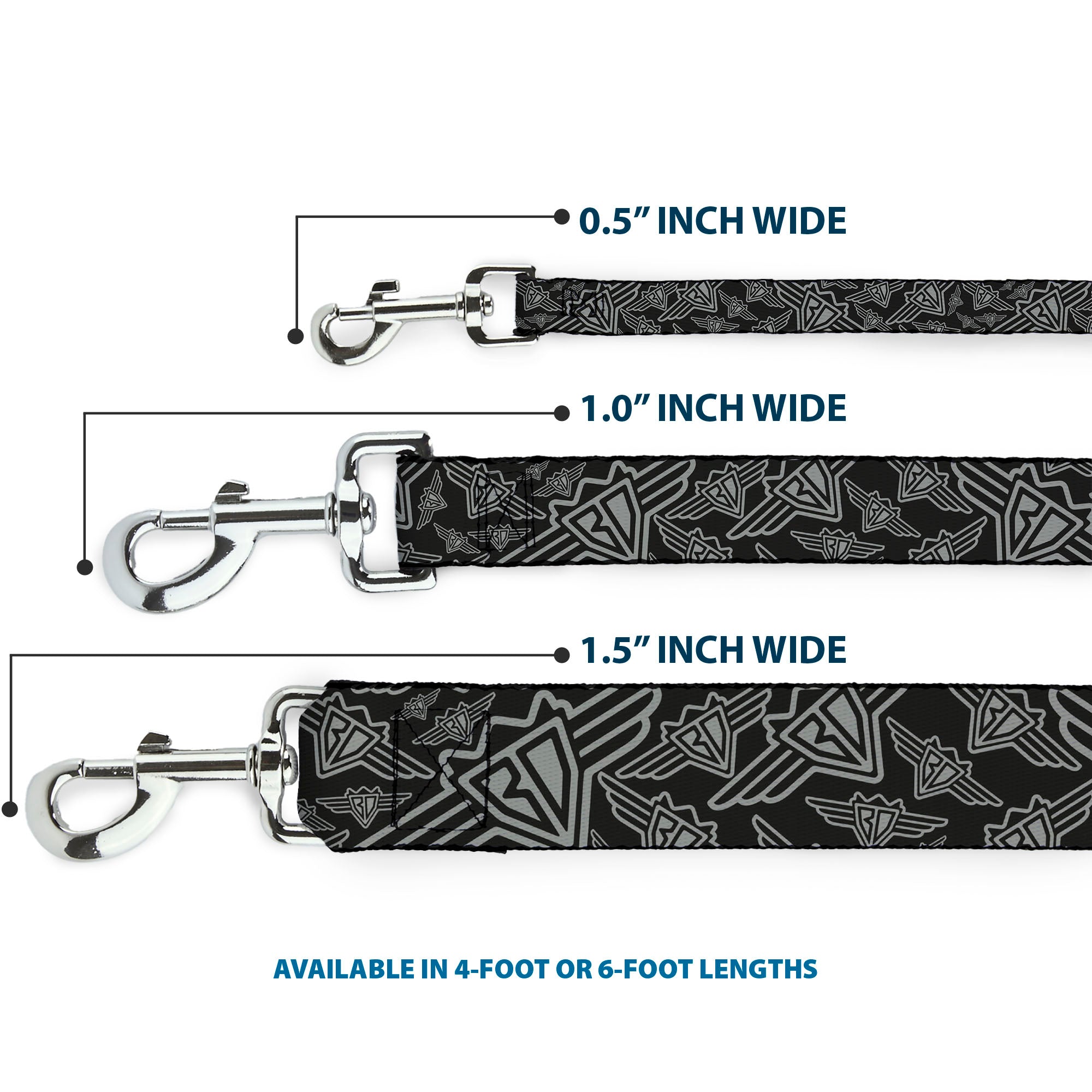Seatbelt Dog Leash – BD Logo Black and Gray