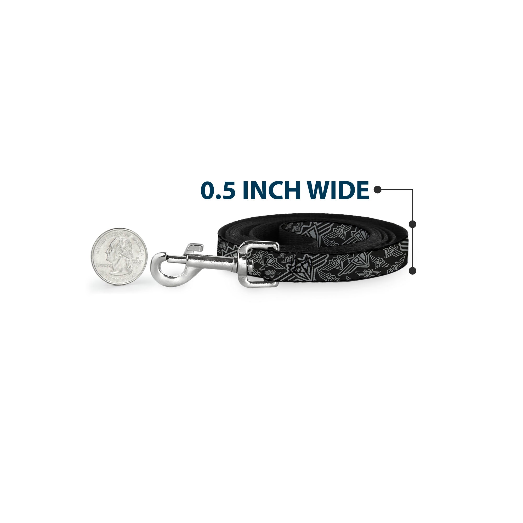 Seatbelt Dog Leash – BD Logo Black and Gray