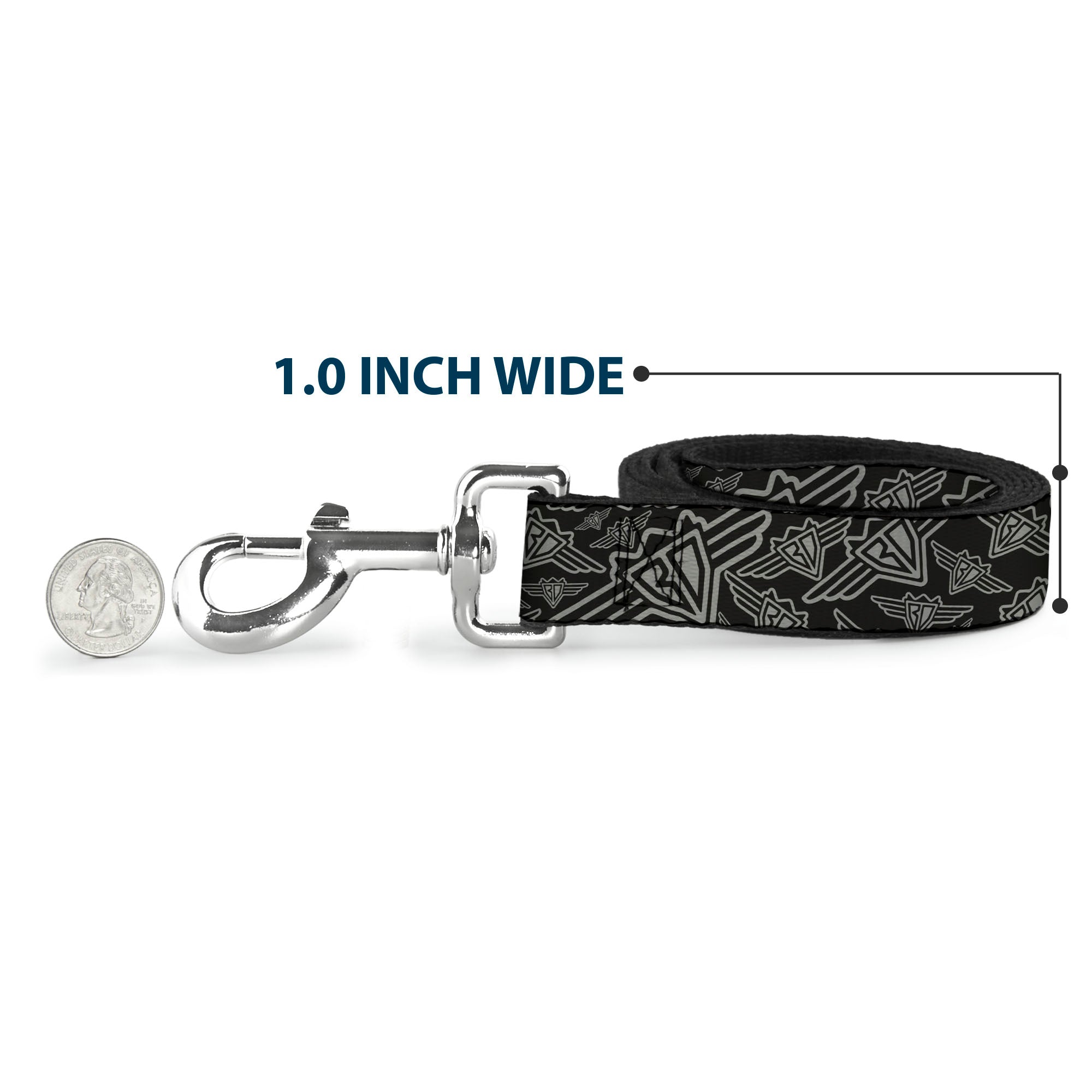 Seatbelt Dog Leash – BD Logo Black and Gray