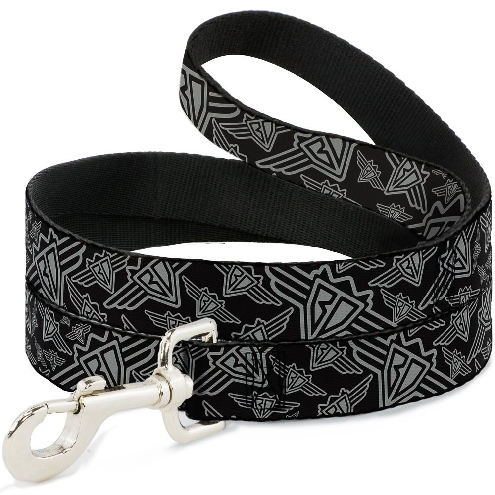 Seatbelt Dog Leash – BD Logo Black and Gray