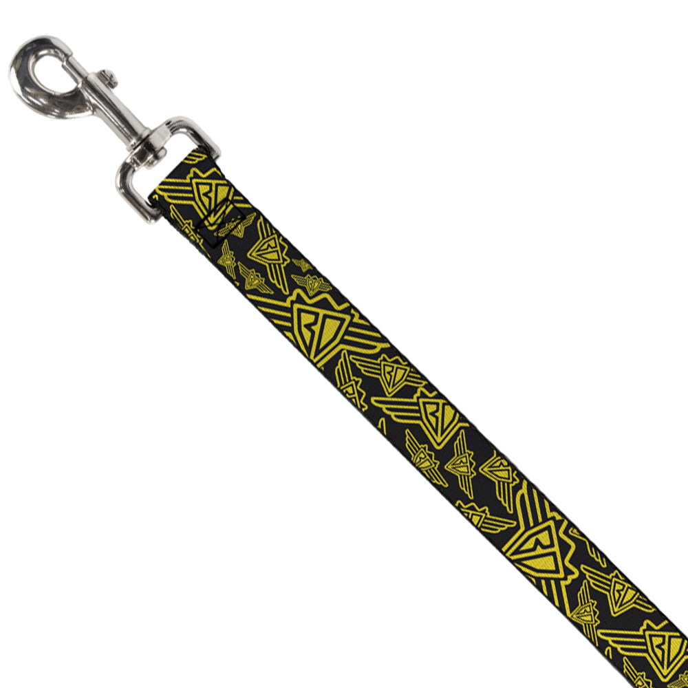 Seatbelt Dog Leash – BD Logo Black and Yellow