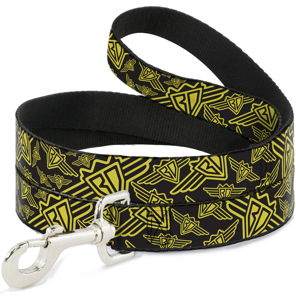 Seatbelt Dog Leash – BD Logo Black and Yellow