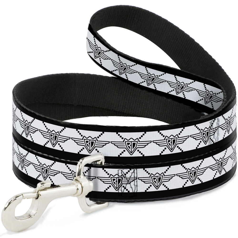 Seatbelt Dog Leash – BD Monogram White and Black