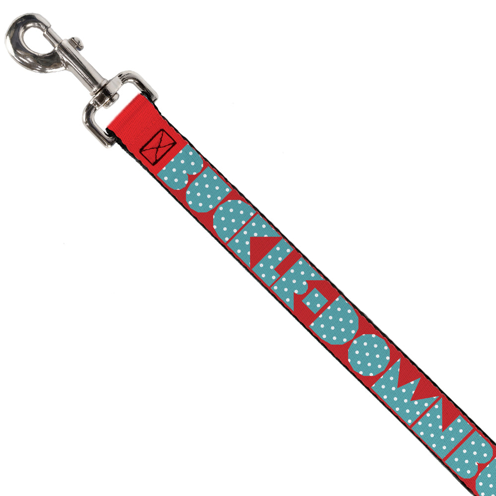 Seatbelt Dog Leash – Shapes Red and Turquoise