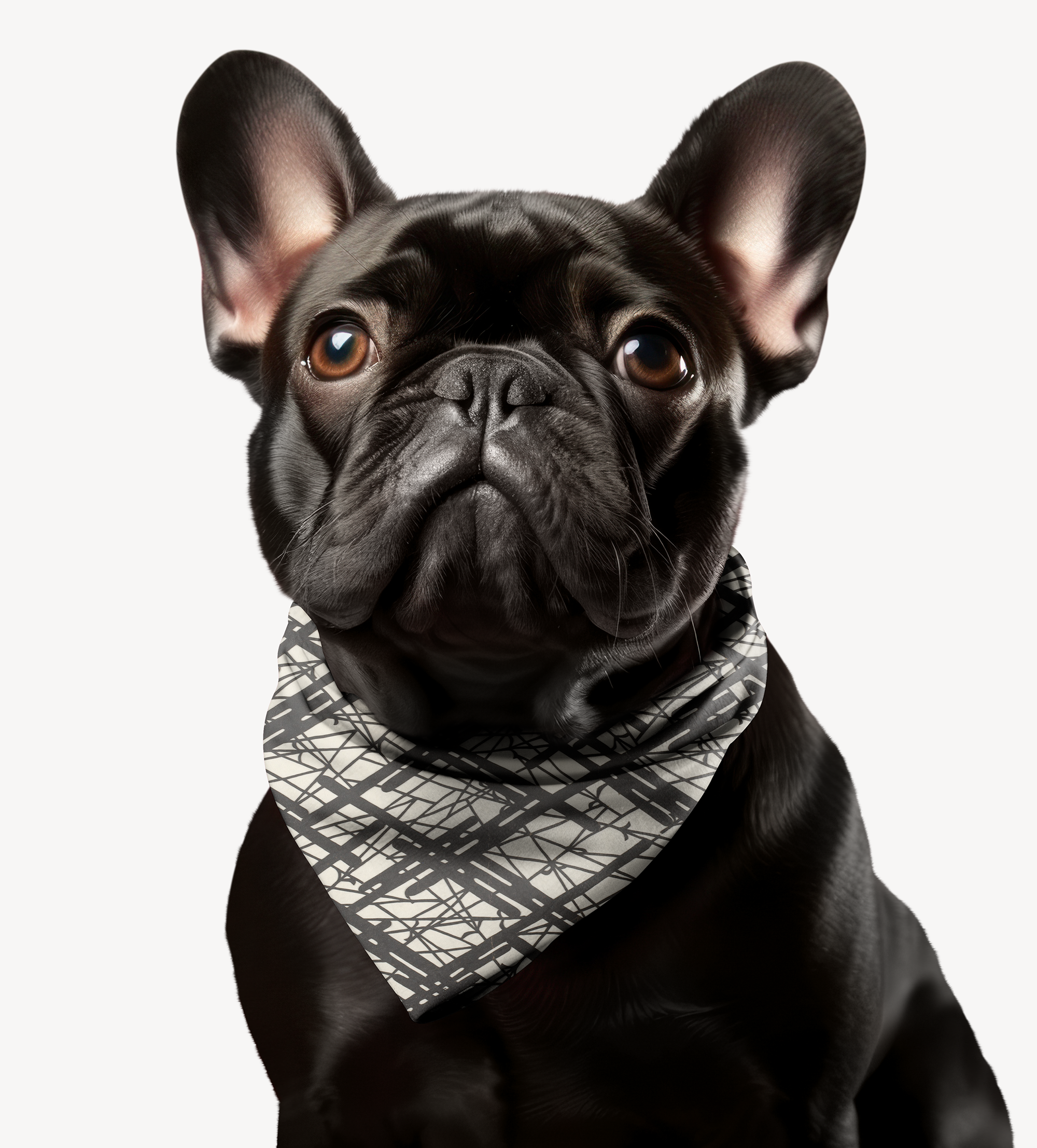 Sebastian and Clementine Vintage Collection Abstract Lines Bandana Collar for Dogs and Cats