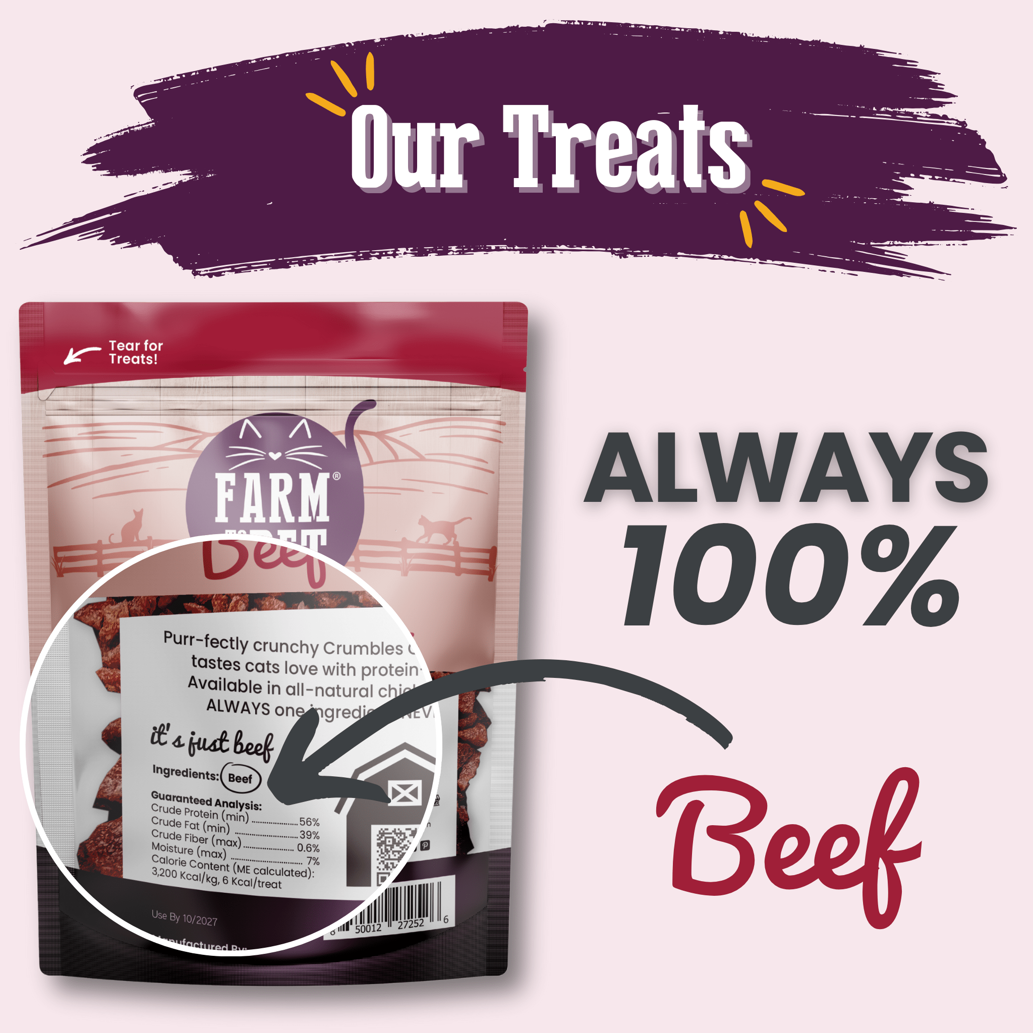 Single-Ingredient Beef Cat Treats – Crumbles