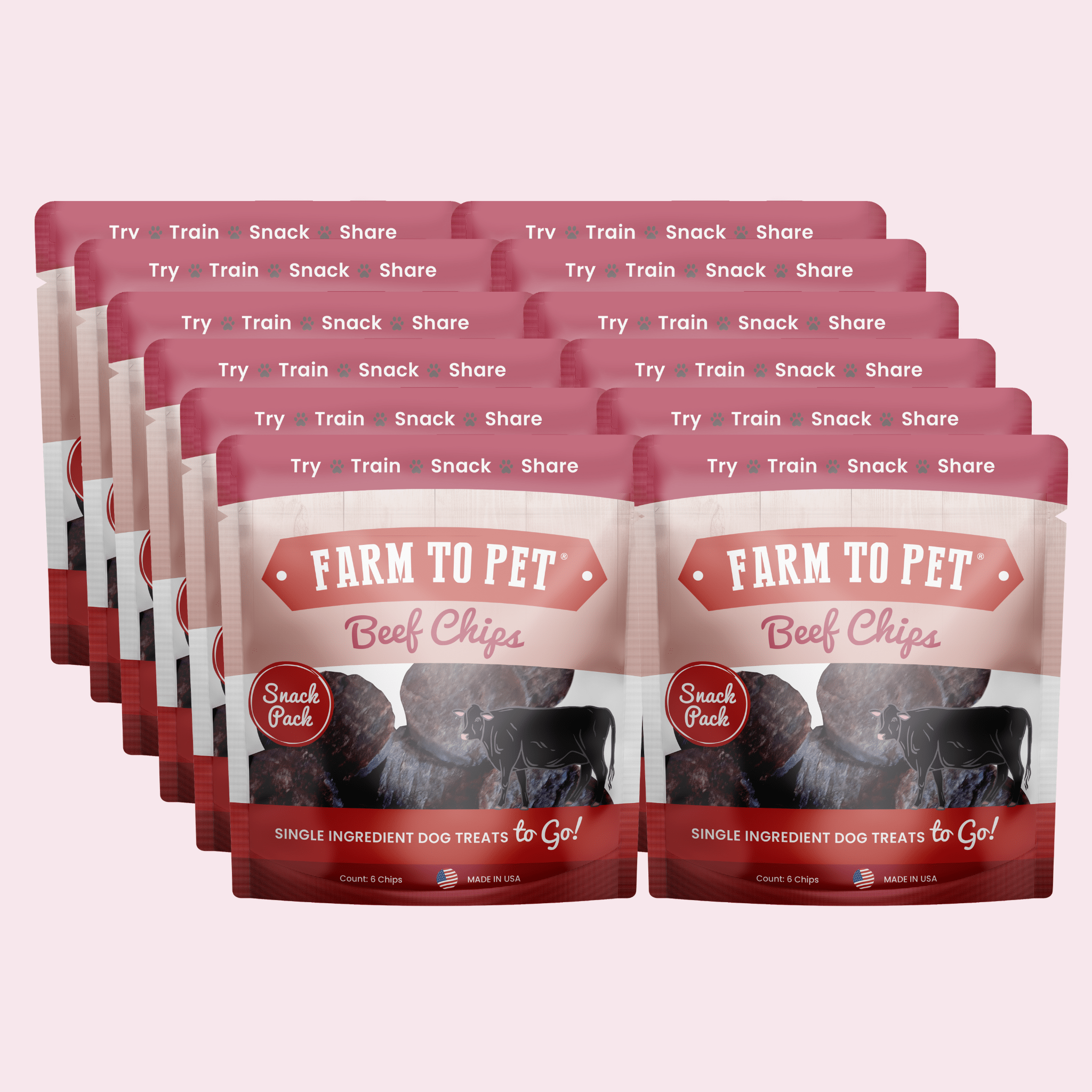 Farm to Pet Beef Treat Chips Snack Pack Bundles