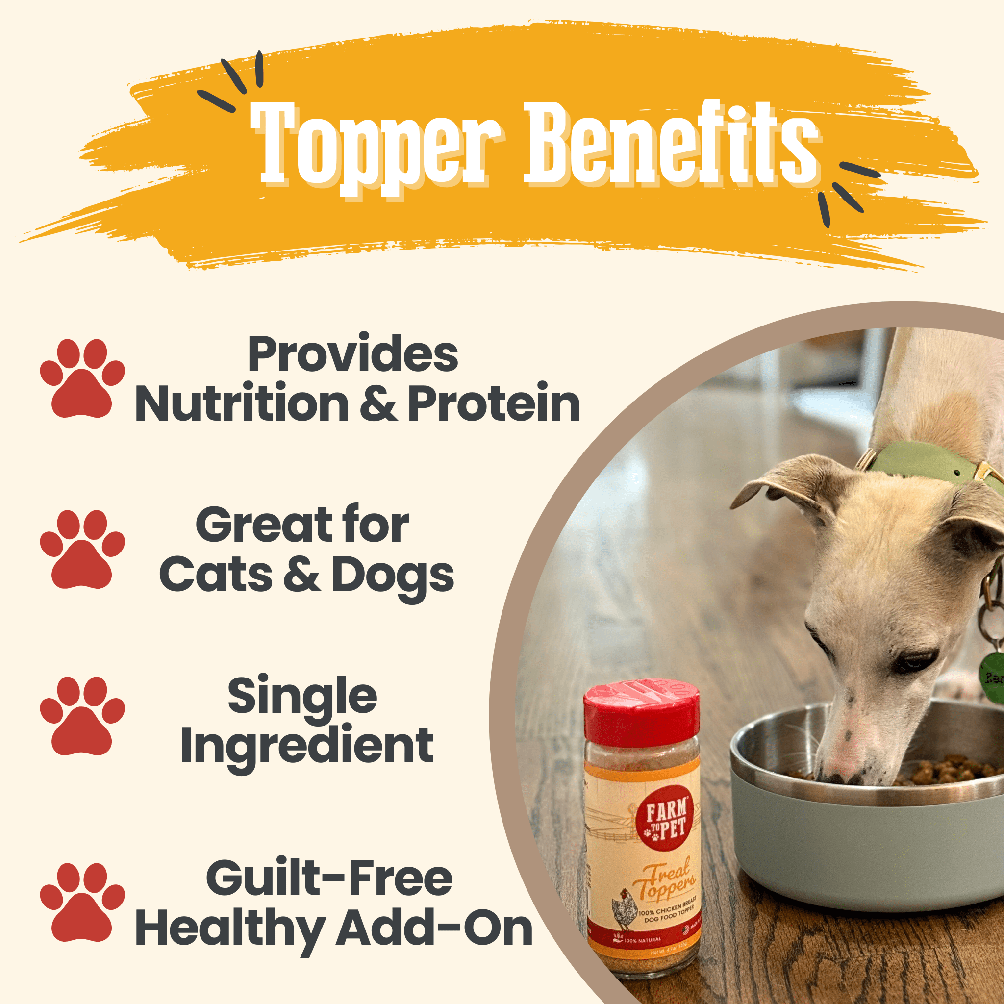 Farm to Pet Treat Dog Food Topper - Chicken