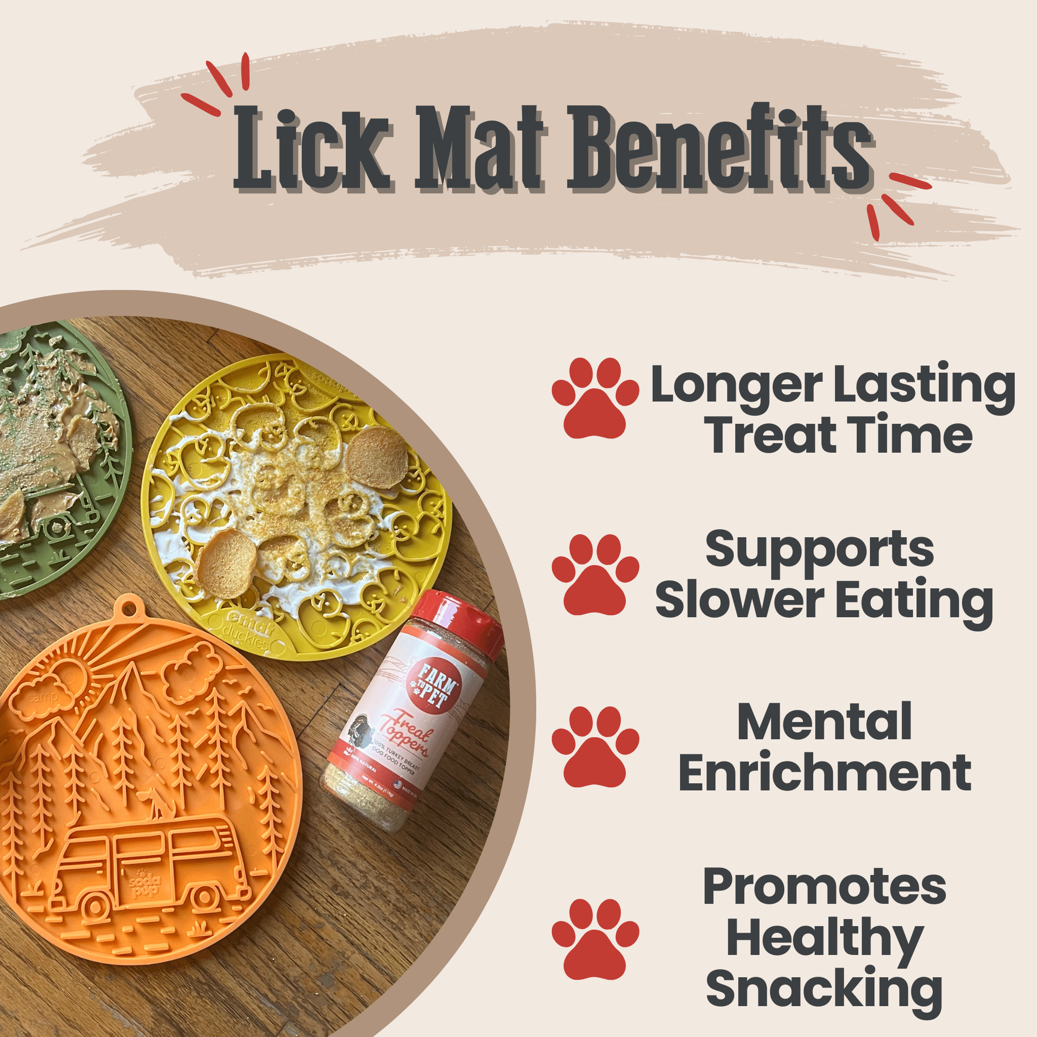 Dog & Cat Lick Mat with Suction Cup – Multiple Colors