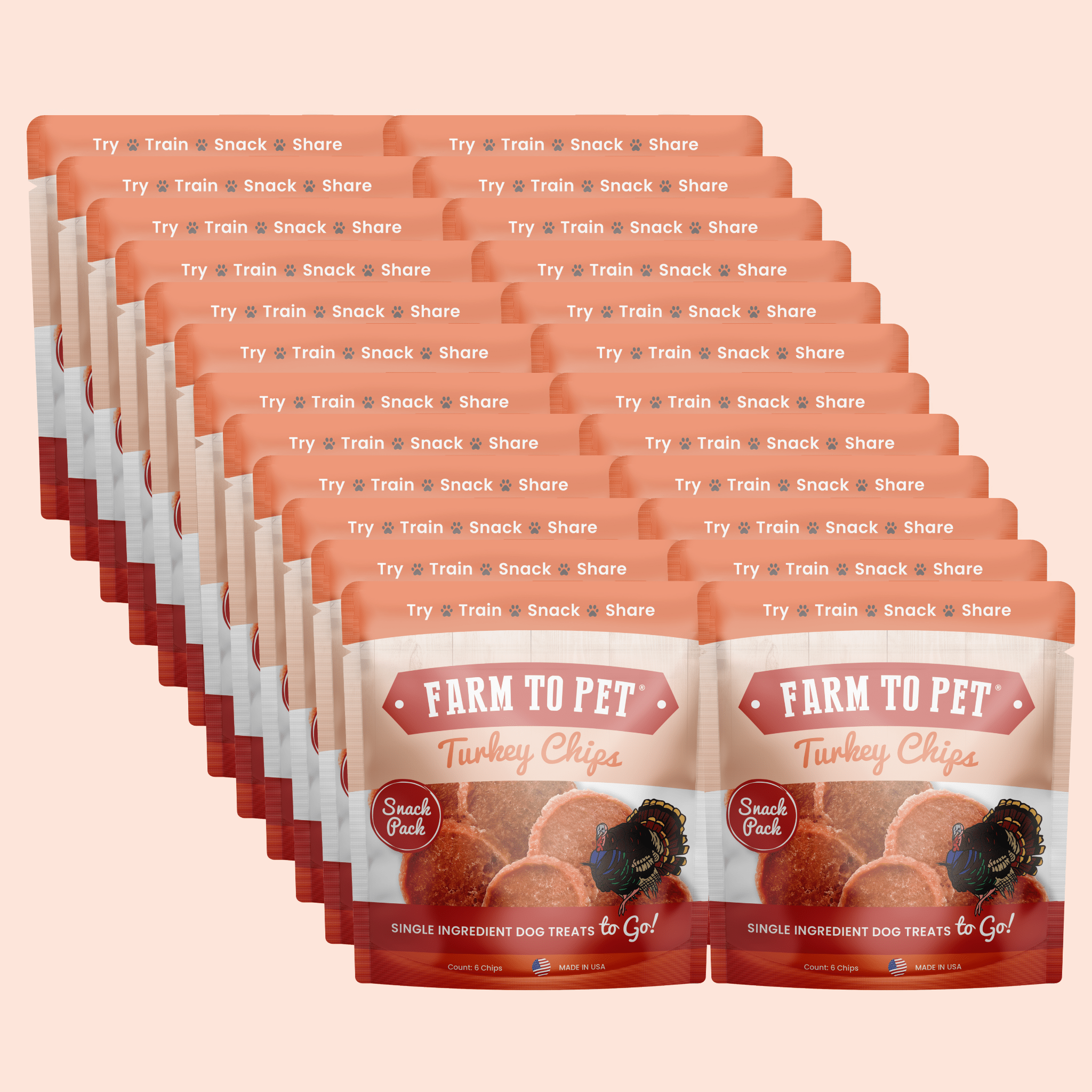 Farm to Pet Turkey Chips Snack Pack Bundles