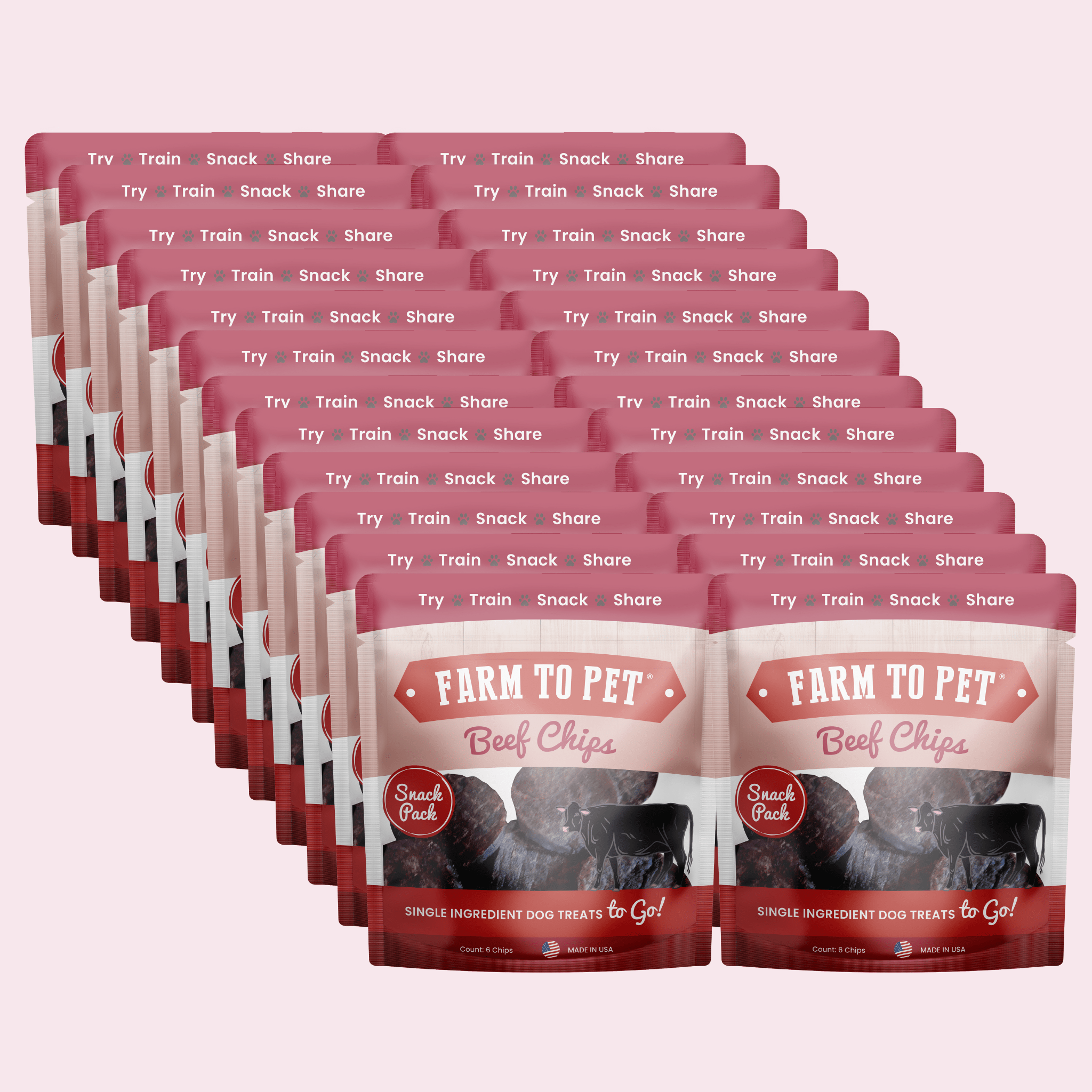 Farm to Pet Beef Treat Chips Snack Pack Bundles