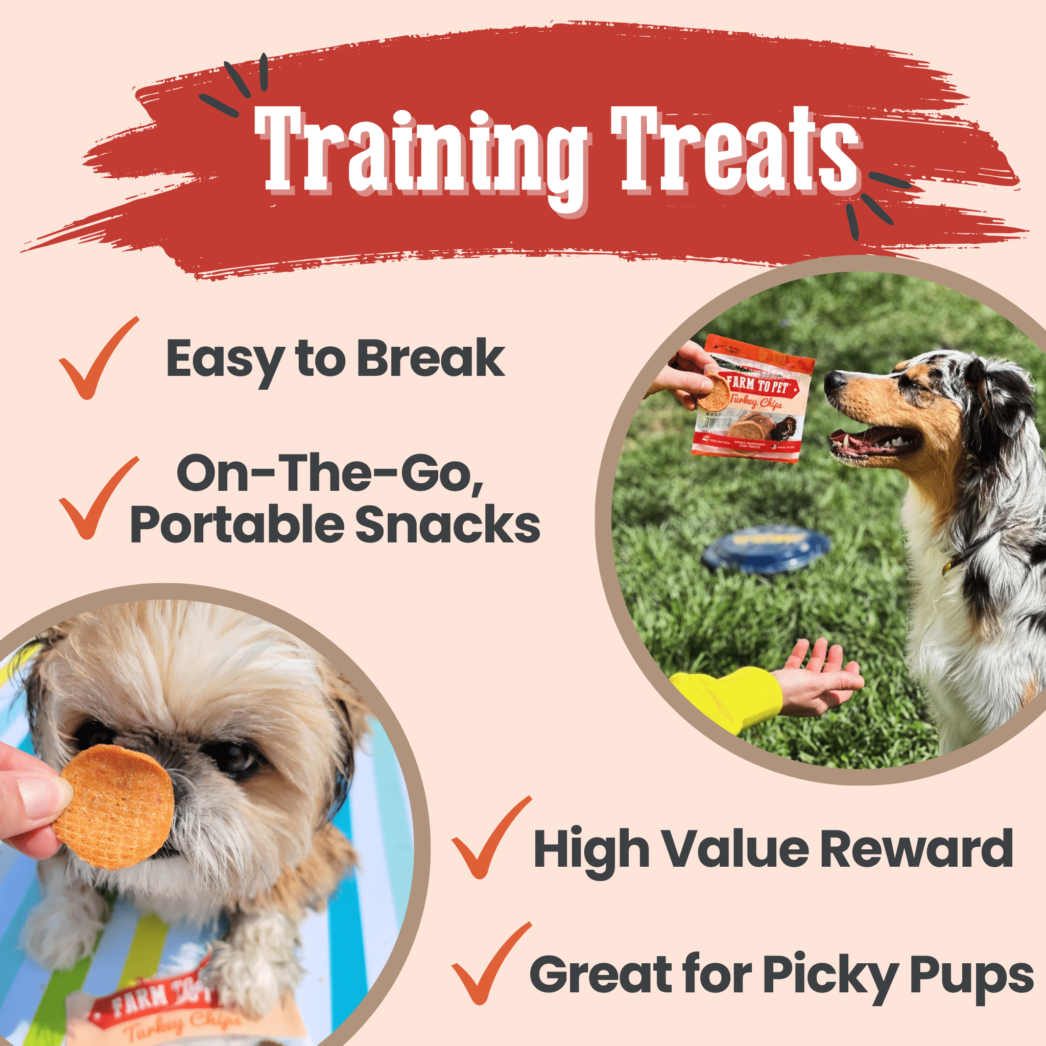 Farm to Pet Turkey Chips Snack Pack Bundles