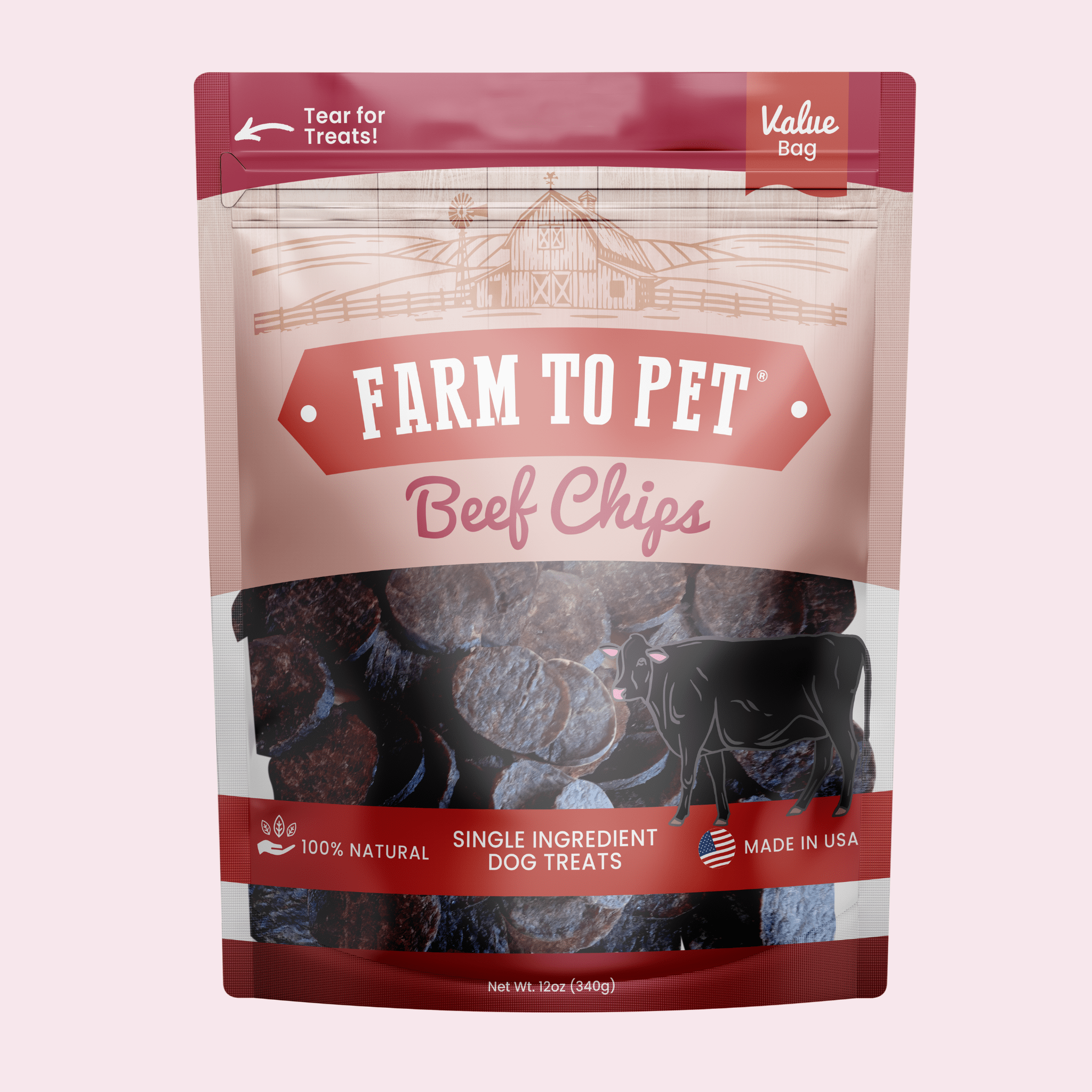 Farm to Pet Treat Chips - Beef