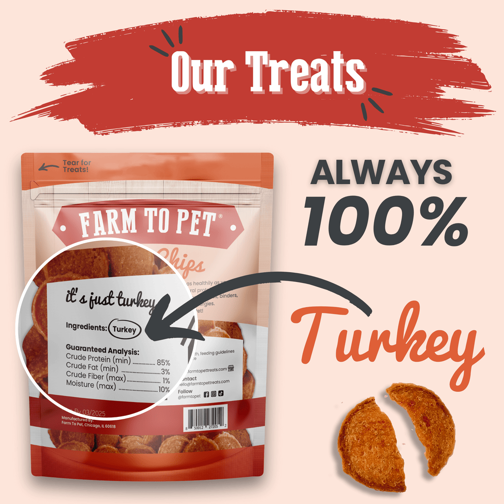 Farm to Pet Treat Chips - Turkey