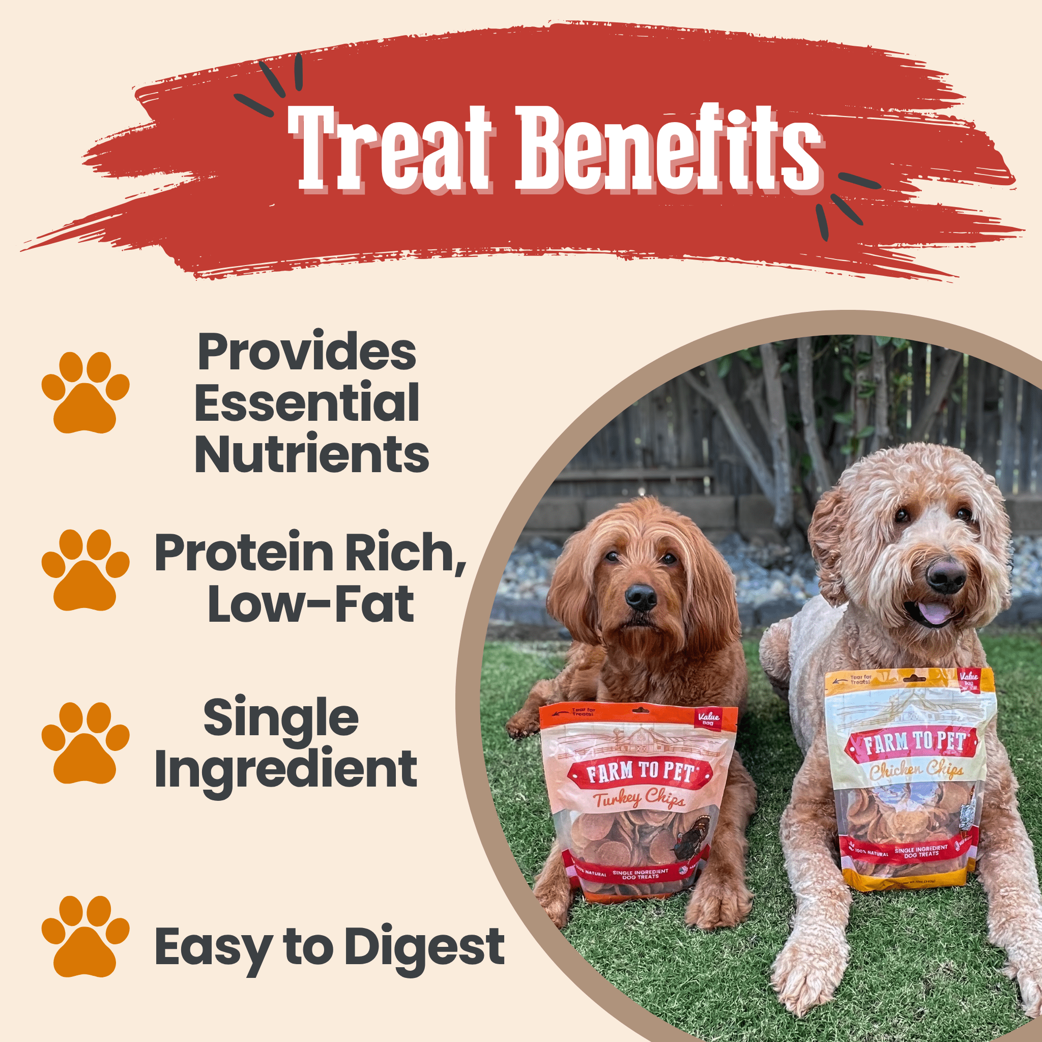 Farm to Pet Chip Dog Treat Duo - Chicken & Turkey