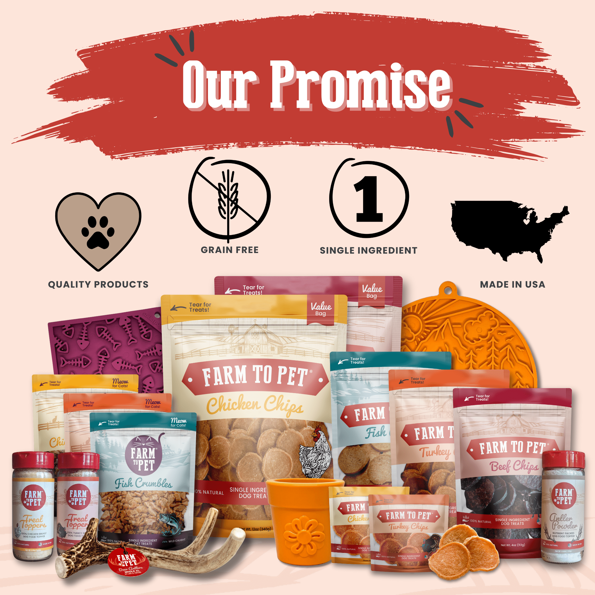 Farm to Pet Treat Chips - Turkey