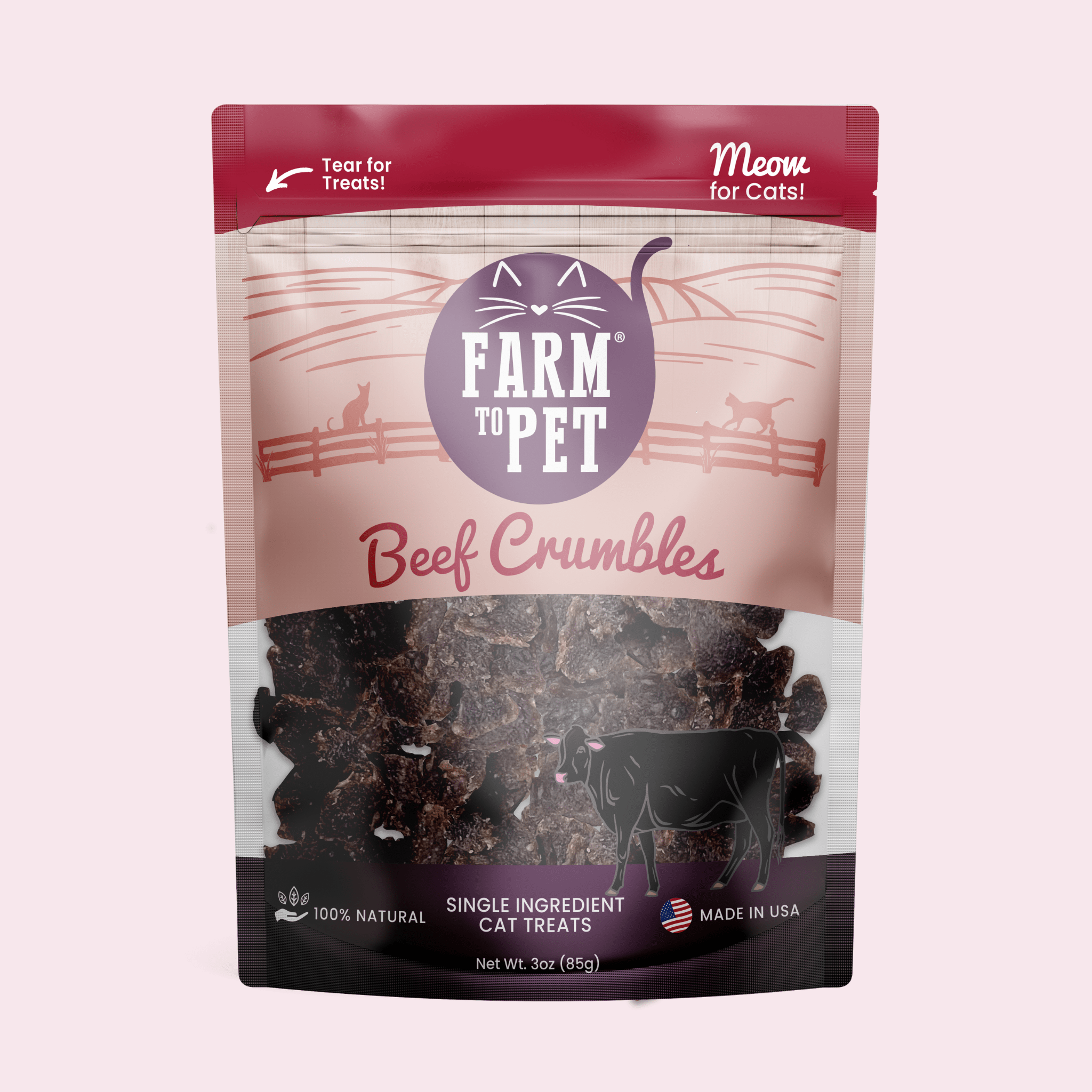 Single-Ingredient Beef Cat Treats – Crumbles