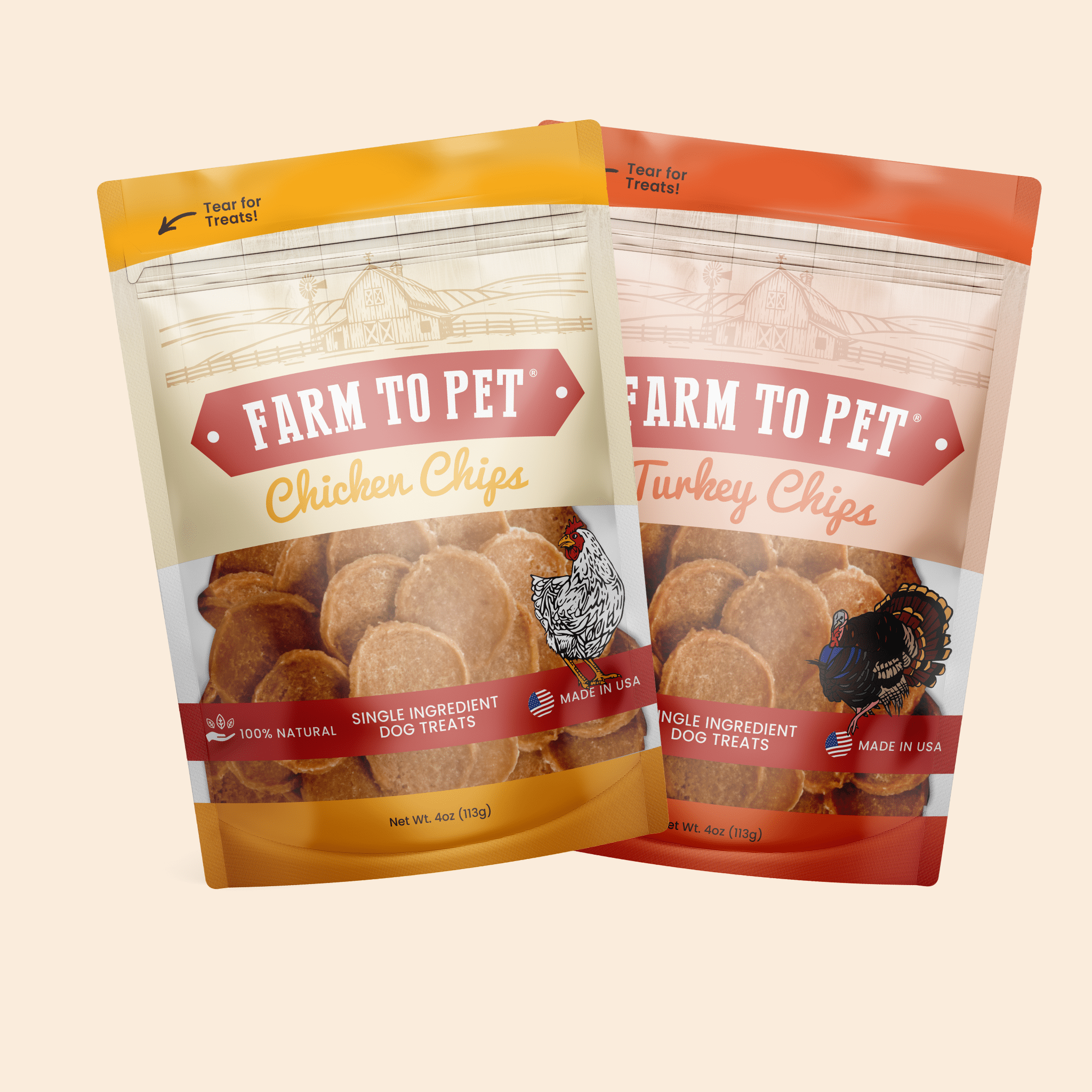 Farm to Pet Chip Dog Treat Duo - Chicken & Turkey