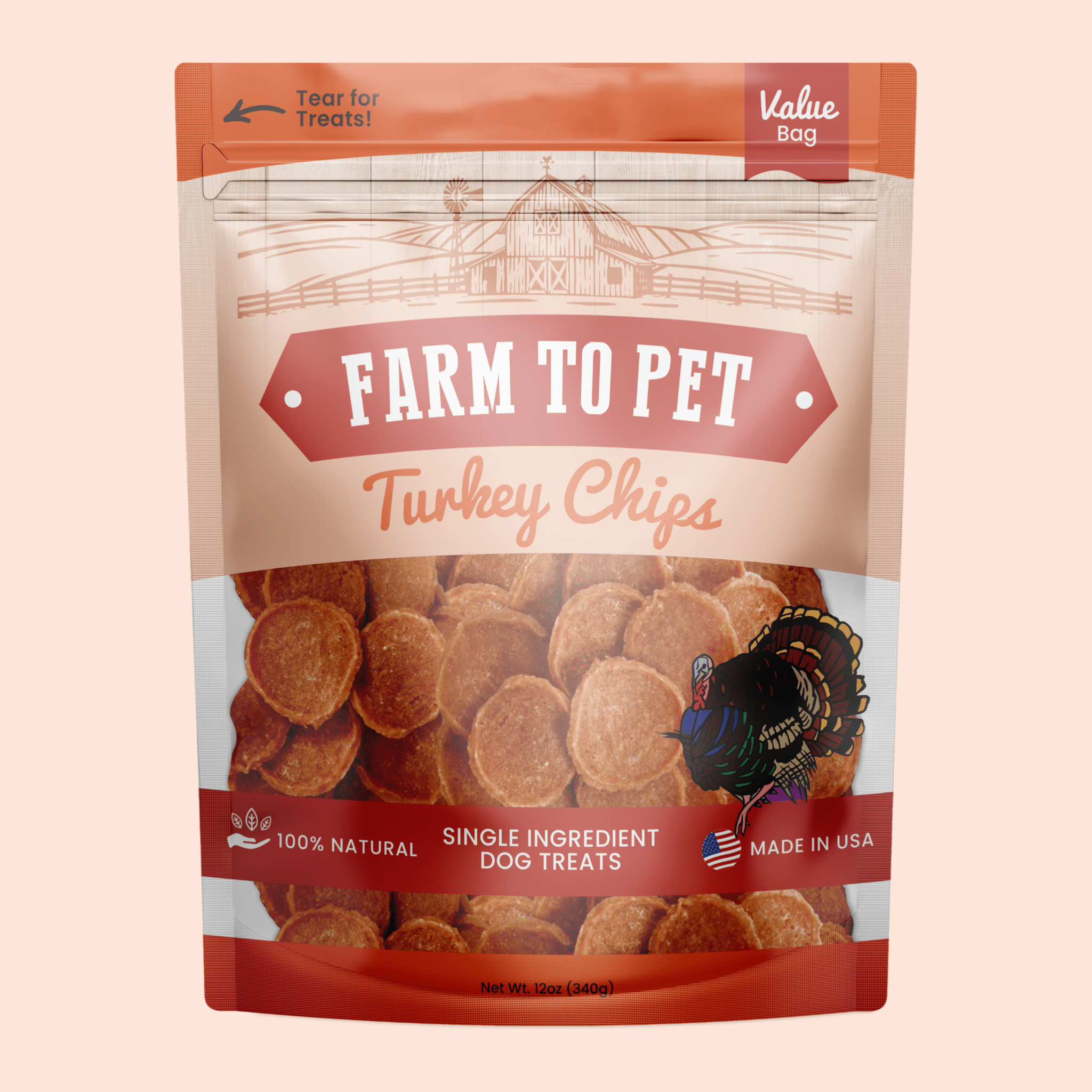 Farm to Pet Treat Chips - Turkey