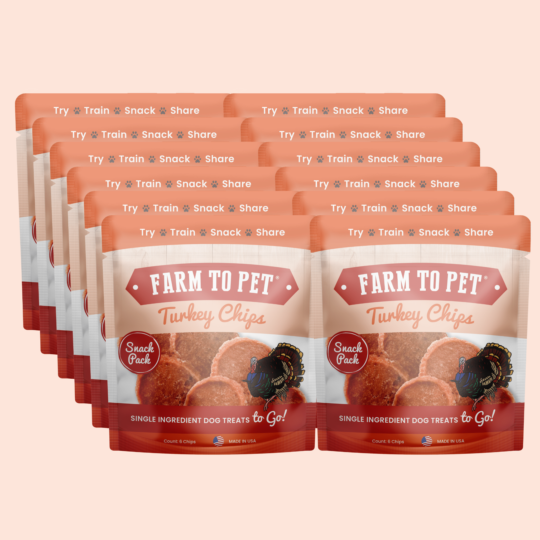 Farm to Pet Turkey Chips Snack Pack Bundles