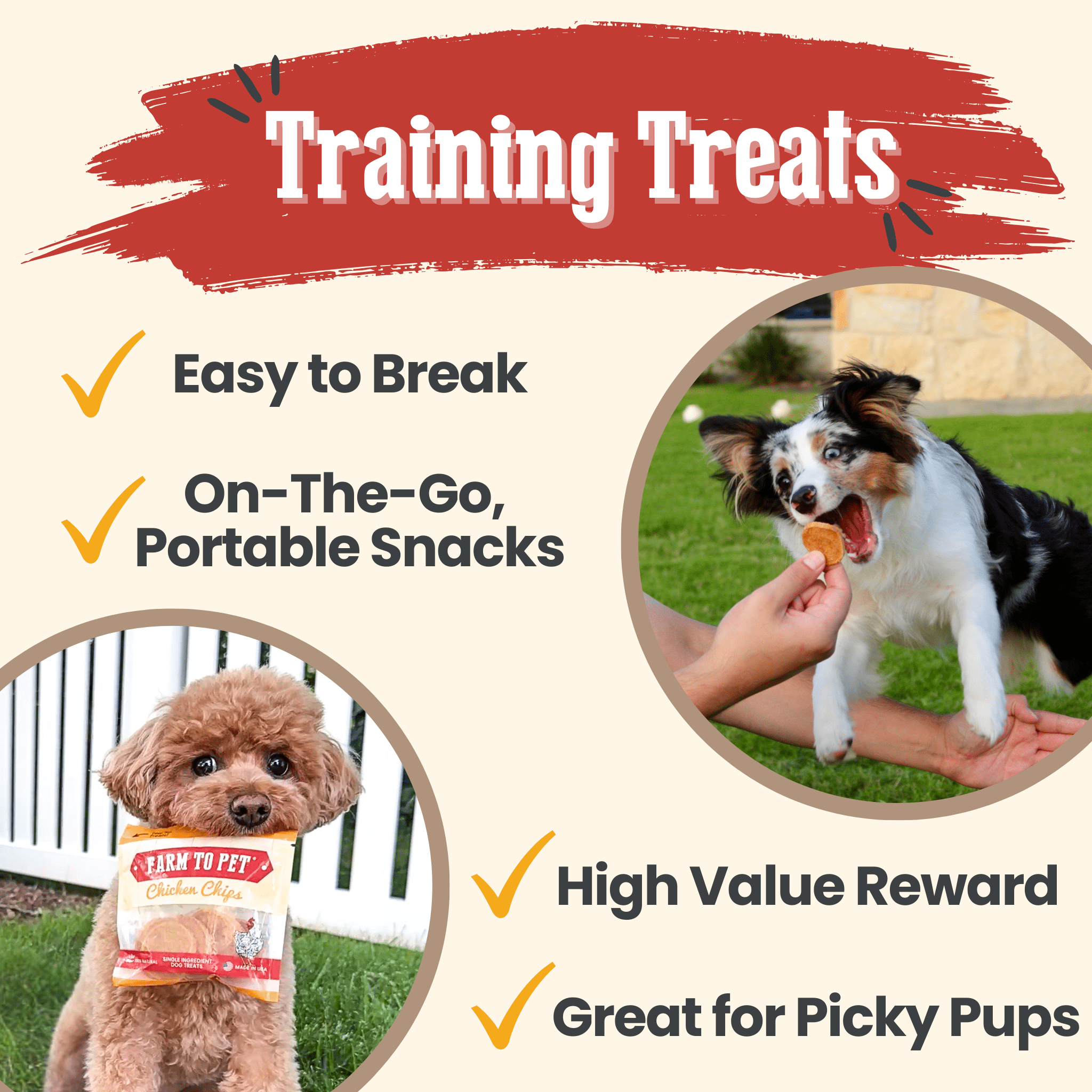 Farm to Pet Chicken Treat Chips Snack Pack Bundles