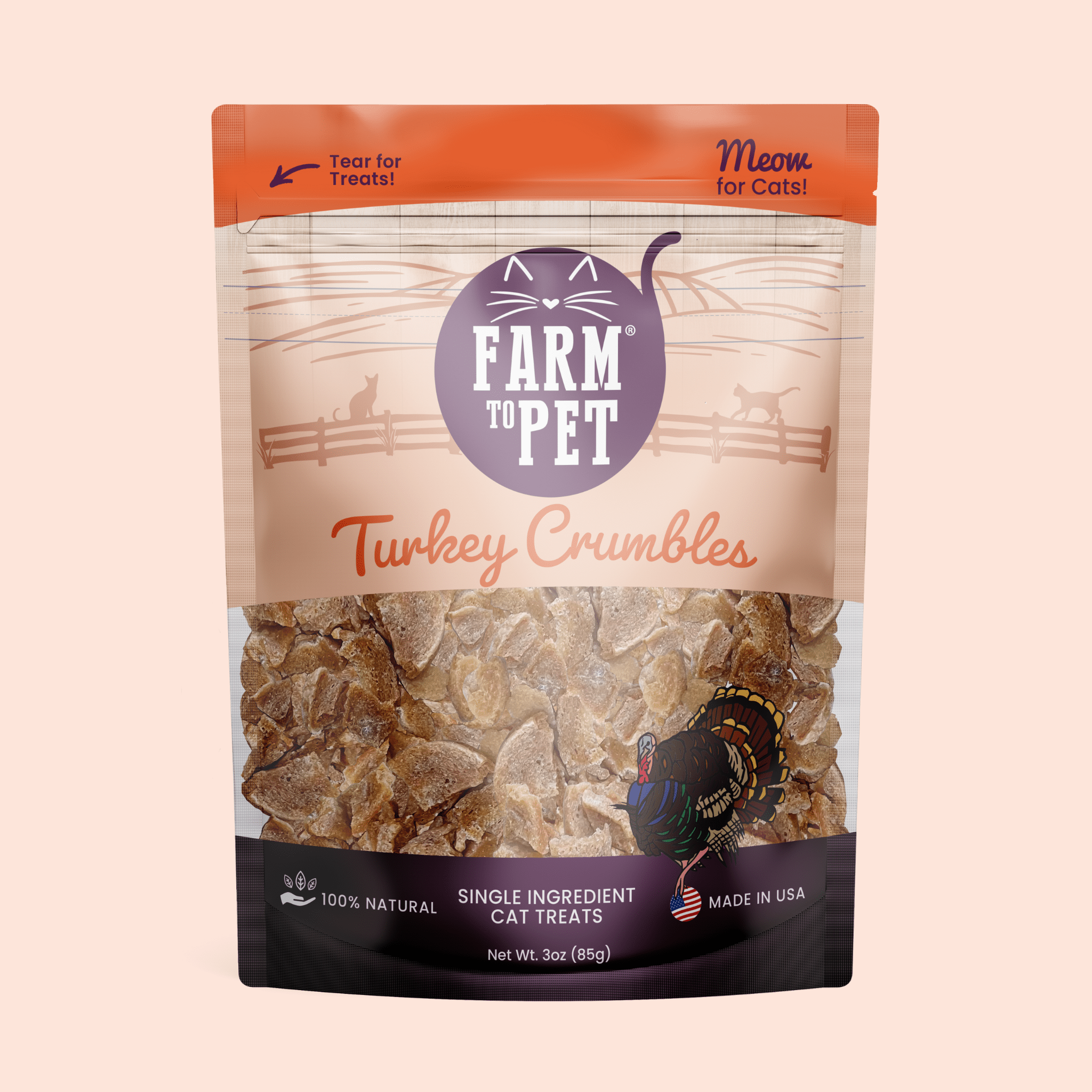 Turkey Crumbles for Cats – Grain-Free Cat Treats