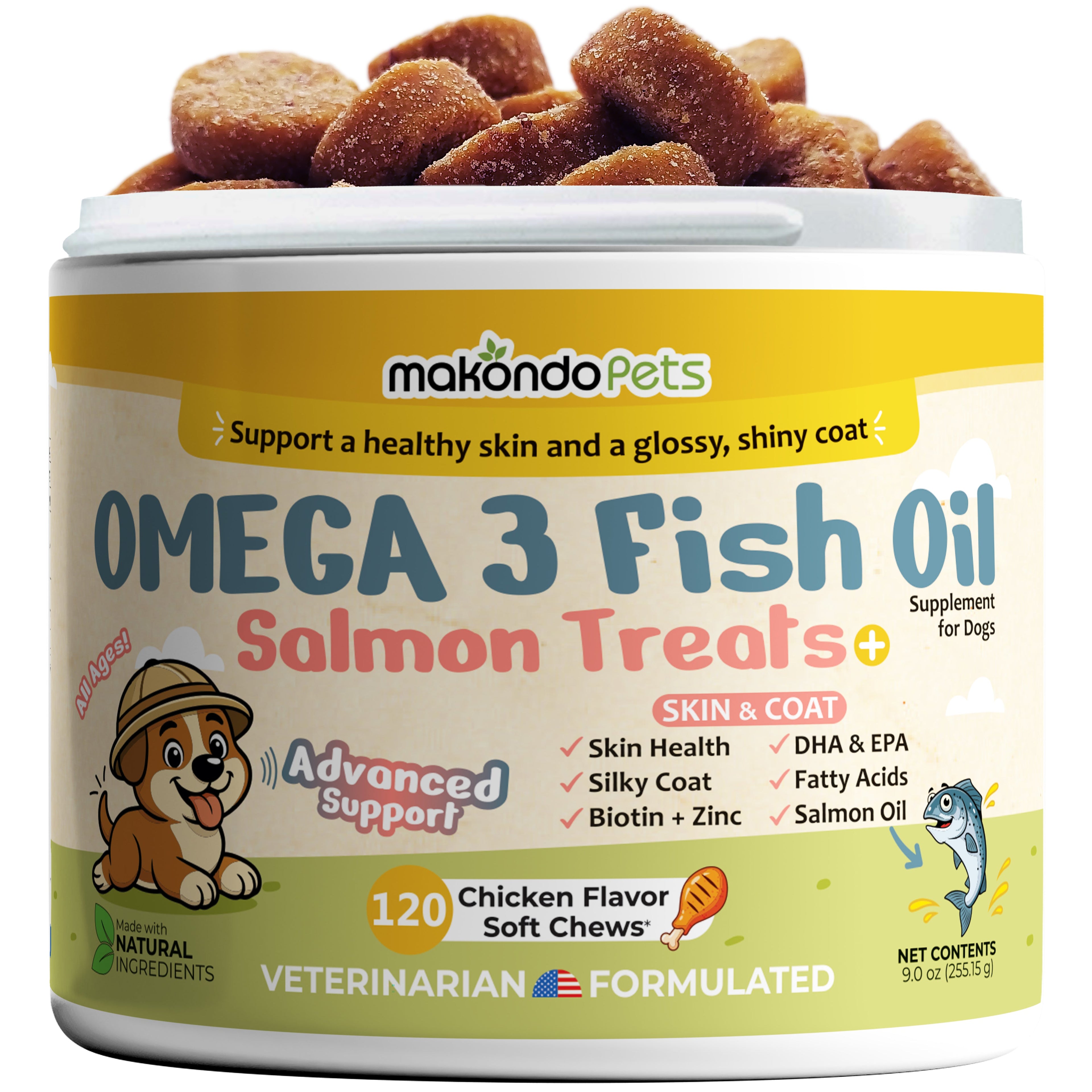 Dog Omega 3 Supplement – Salmon Oil (120 Soft Chews)