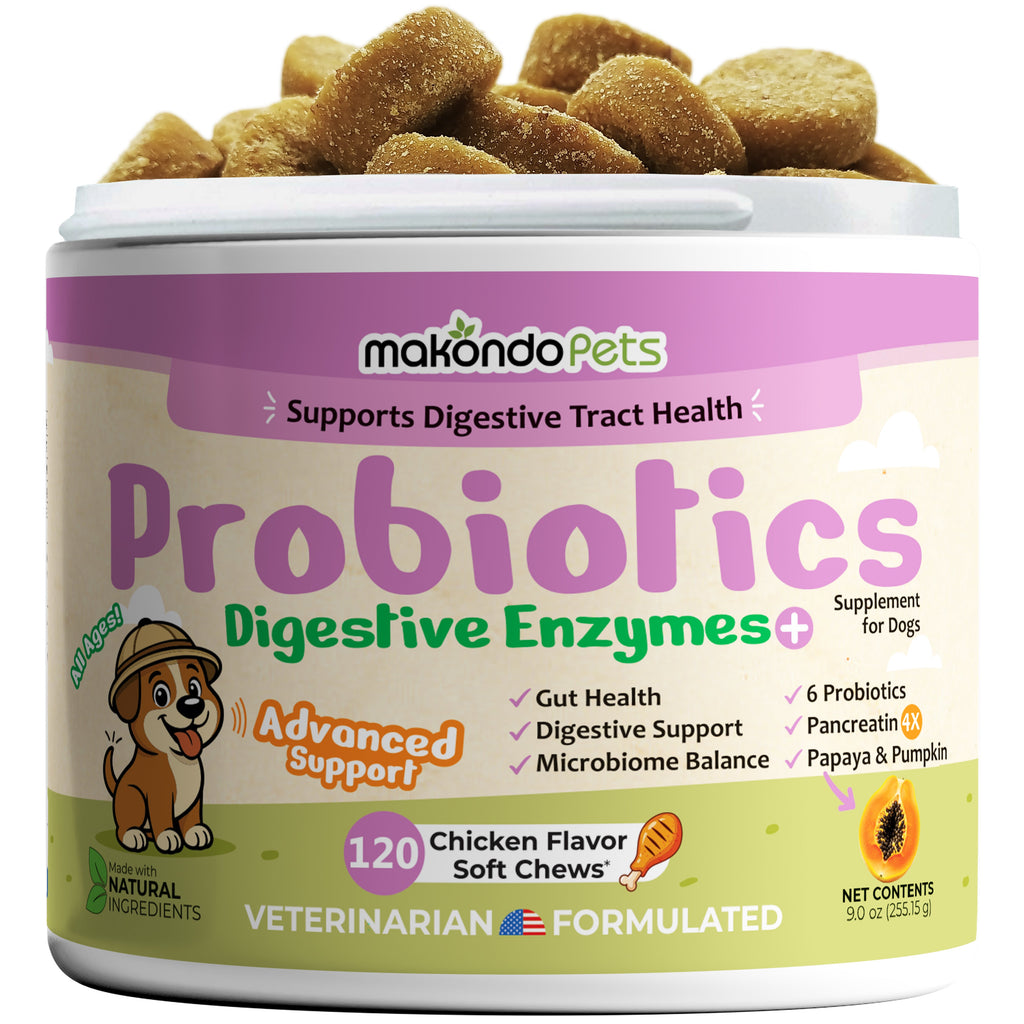 Dog Probiotic and Digestive Enzyme Supplement (120 Soft Chews)