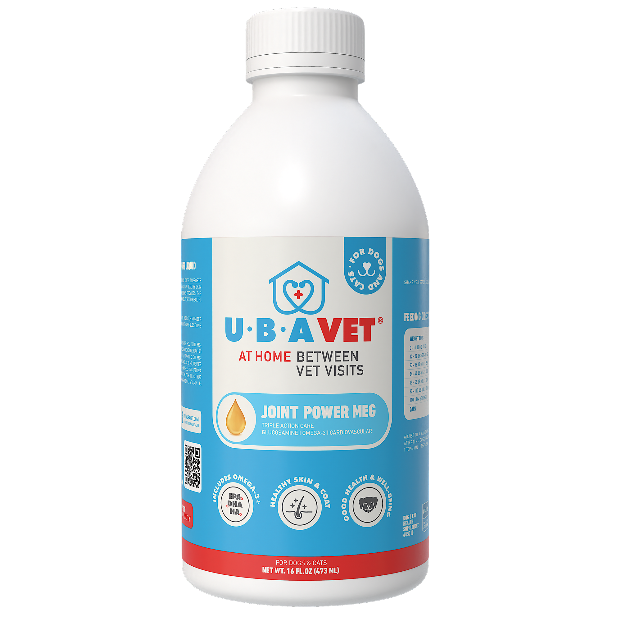 UBAVET Joint Power MEG Maximum Joint Support Liquid for Dogs and Cats