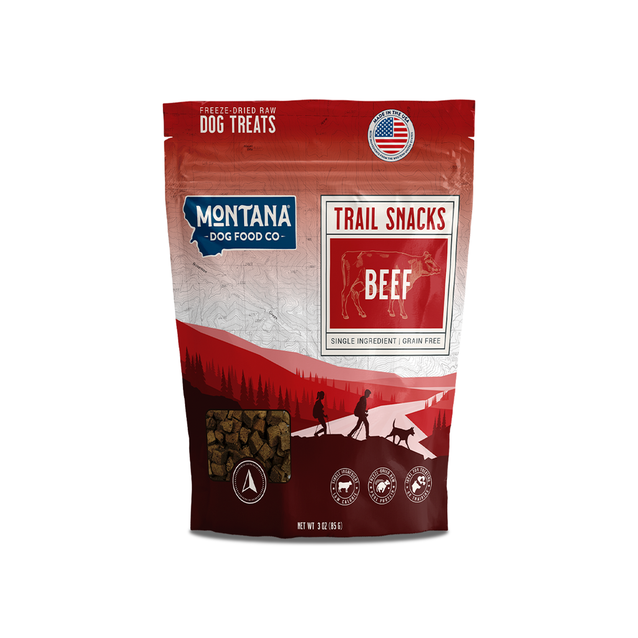 Montana Dog Food Co Freeze-Dried Raw Trail Snacks Dog Treats - Beef