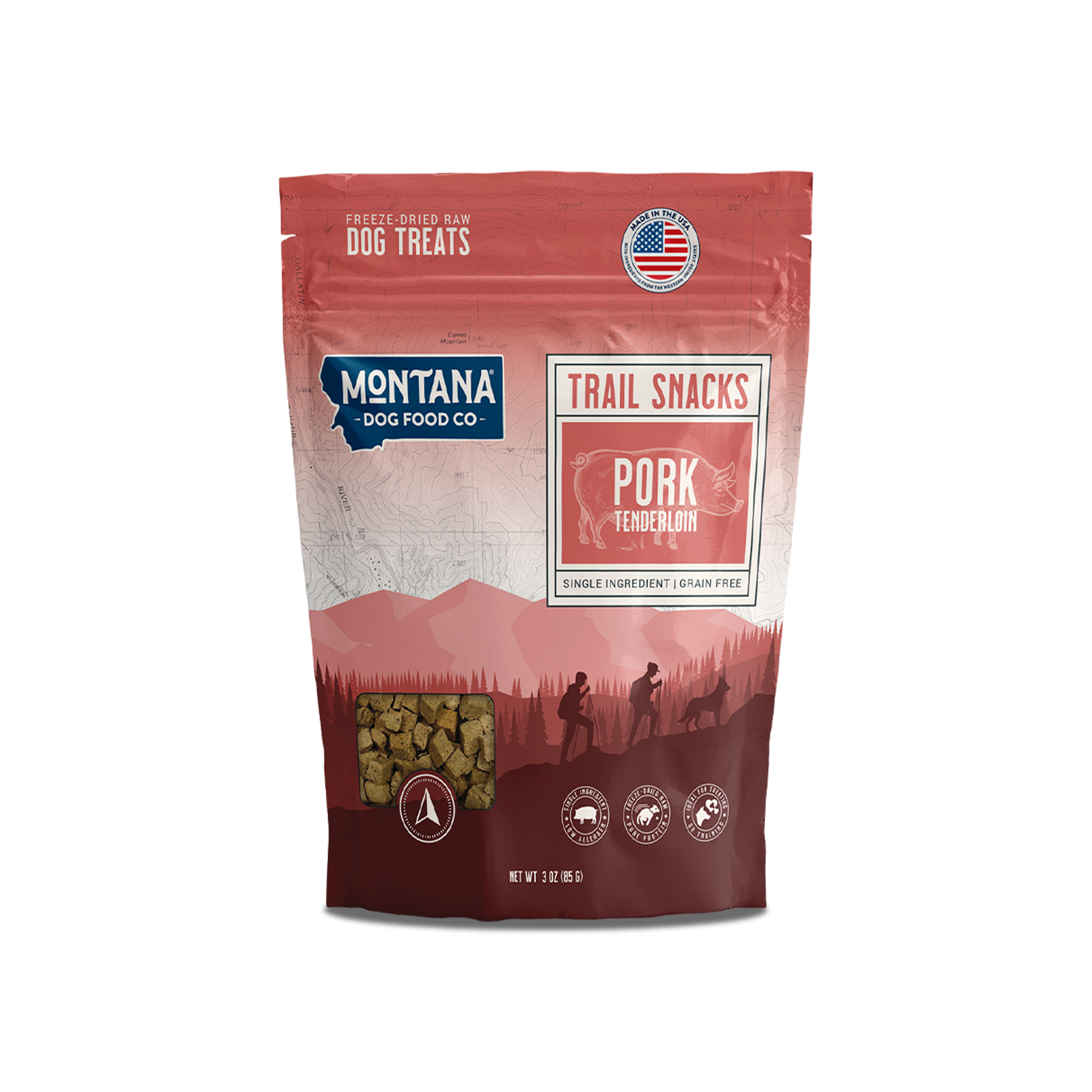 Montana Dog Food Co Freeze-Dried Raw Trail Snacks Dog Treats - Pork
