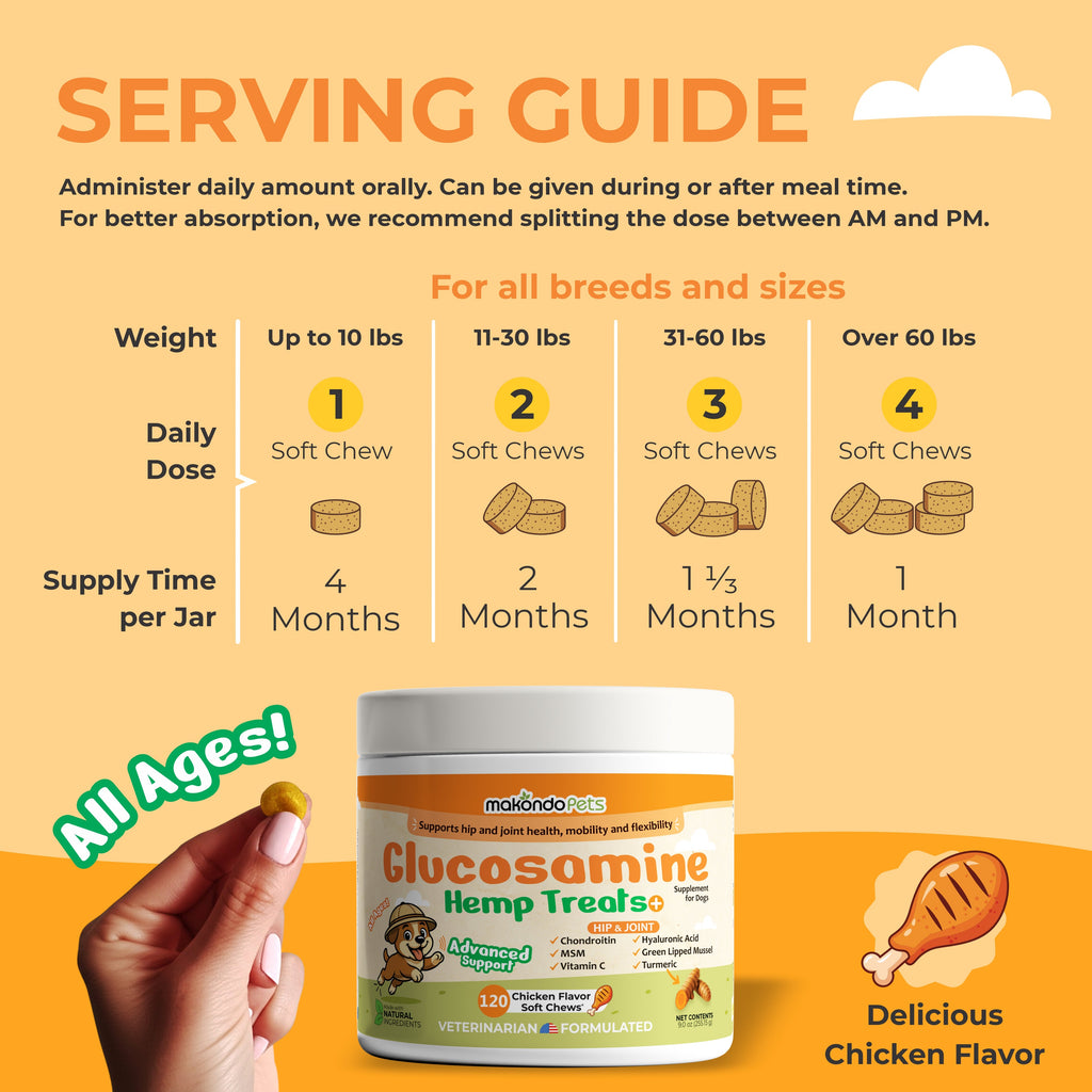 Dog Hip and Joint Supplement – Glucosamine (120 Soft Chews)
